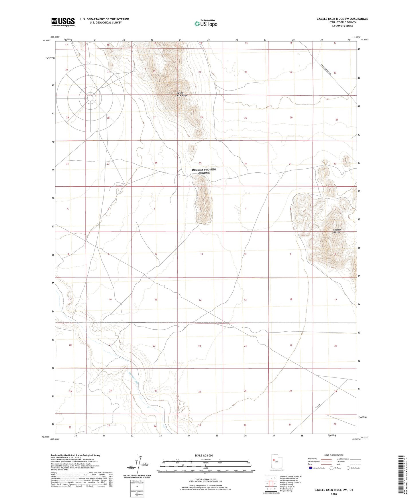 Camels Back Ridge SW Utah US Topo Map Image