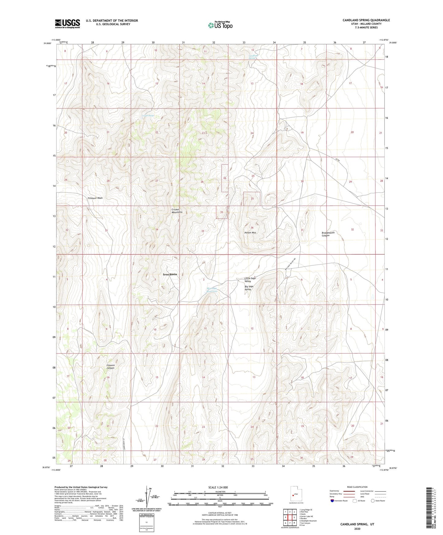 Candland Spring Utah US Topo Map Image