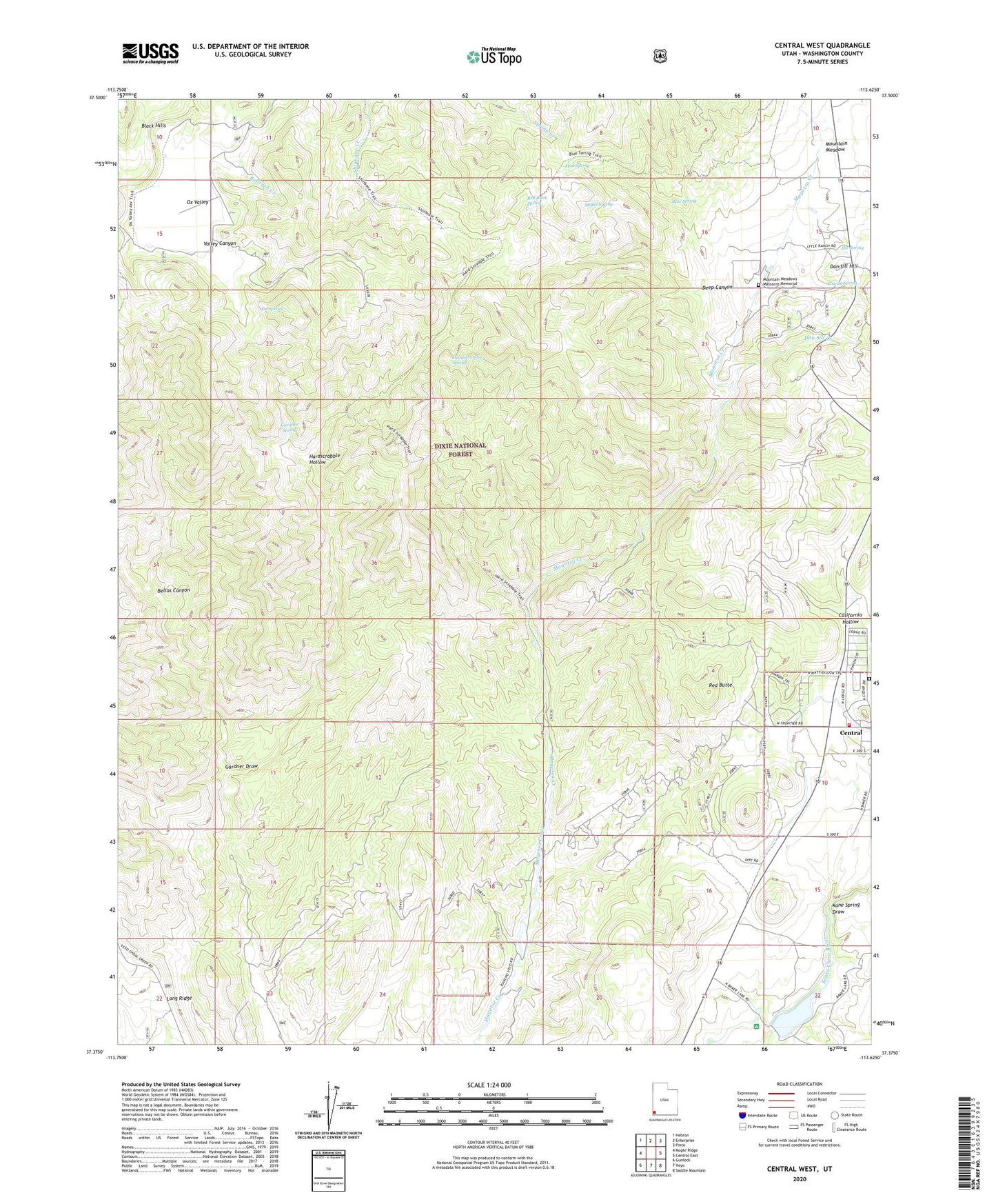 Central West Utah US Topo Map Image