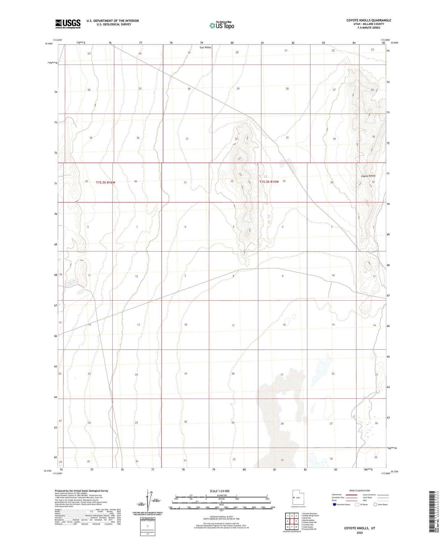 Coyote Knolls Utah US Topo Map Image