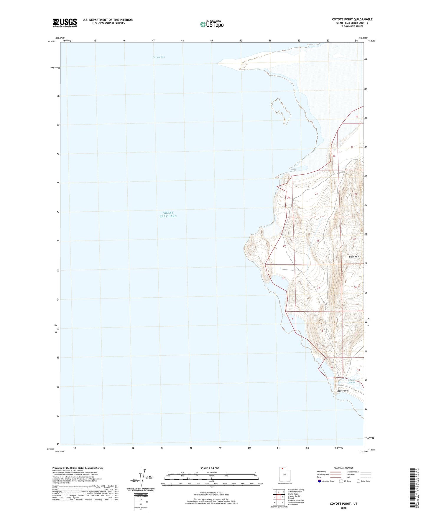 Coyote Point Utah US Topo Map Image
