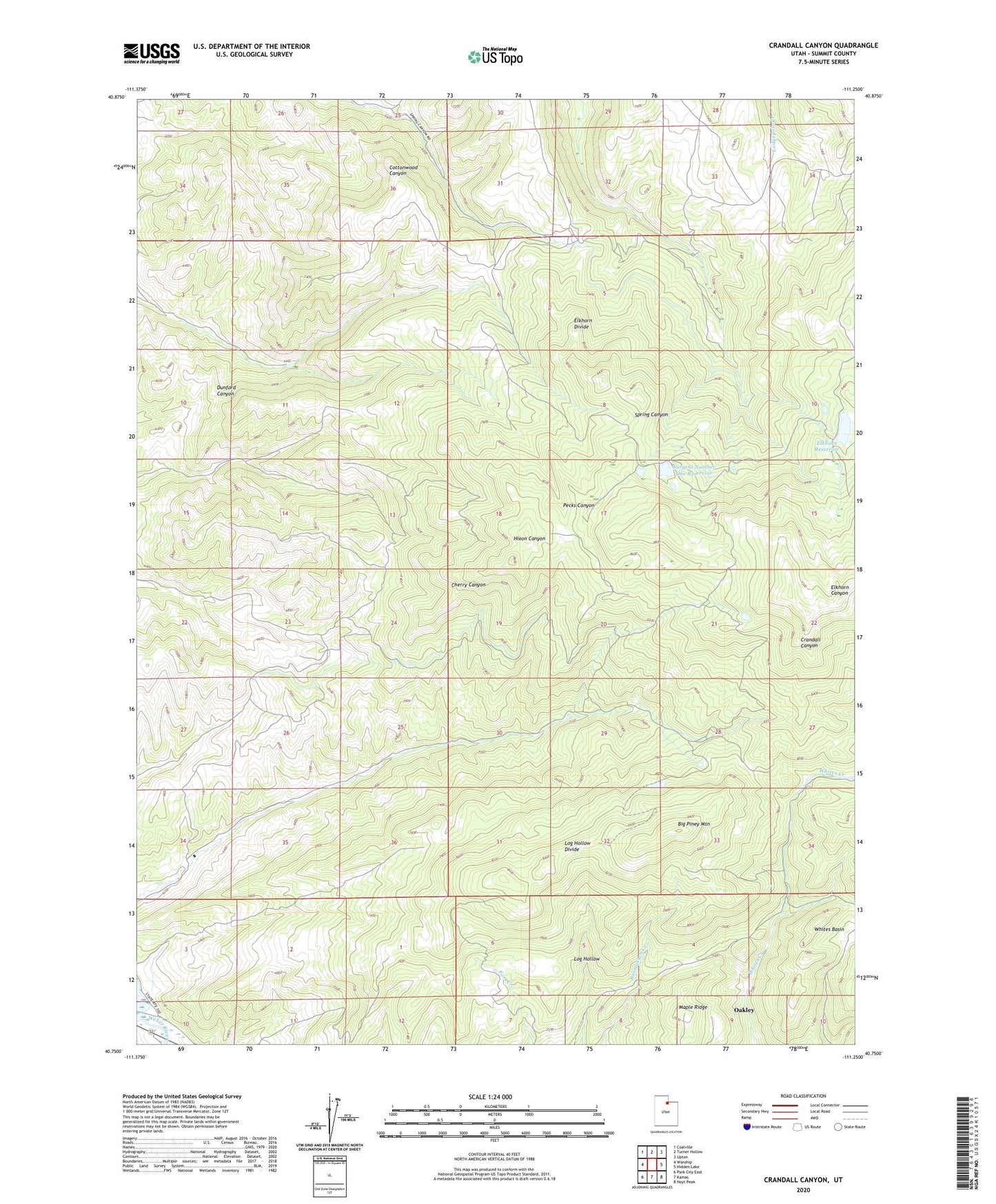 Crandall Canyon Utah US Topo Map Image