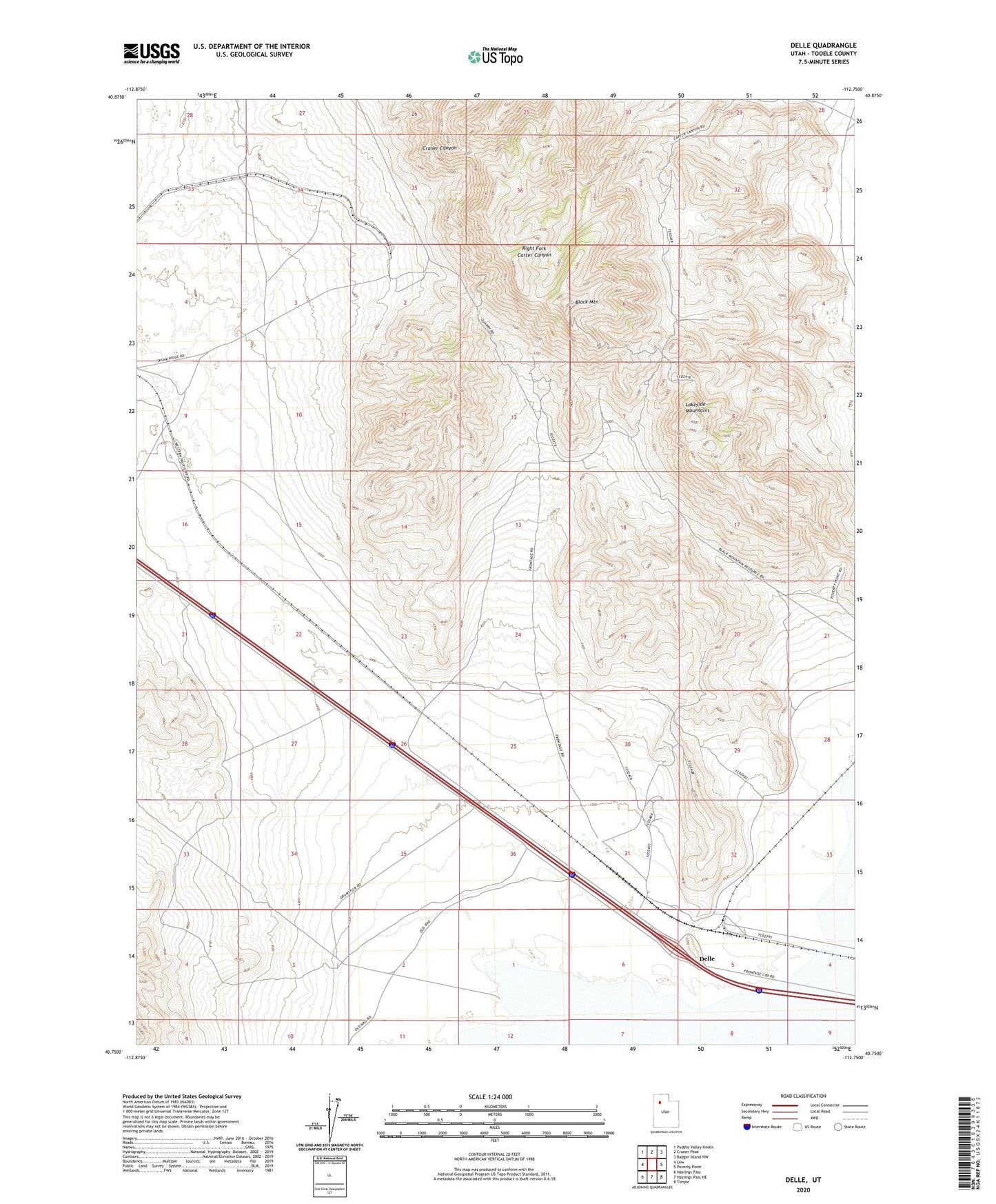 Delle Utah US Topo Map Image