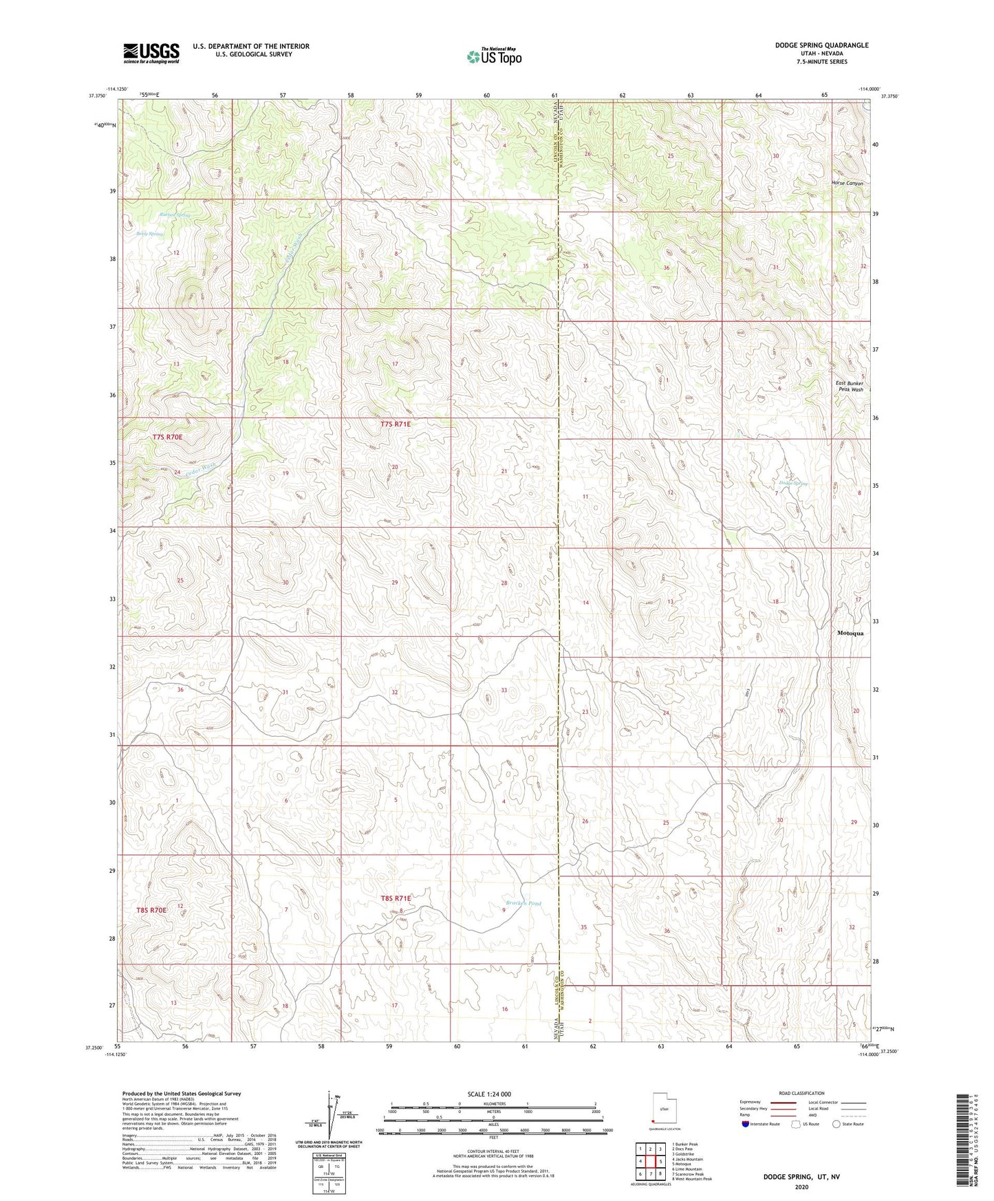 Dodge Spring Utah US Topo Map Image