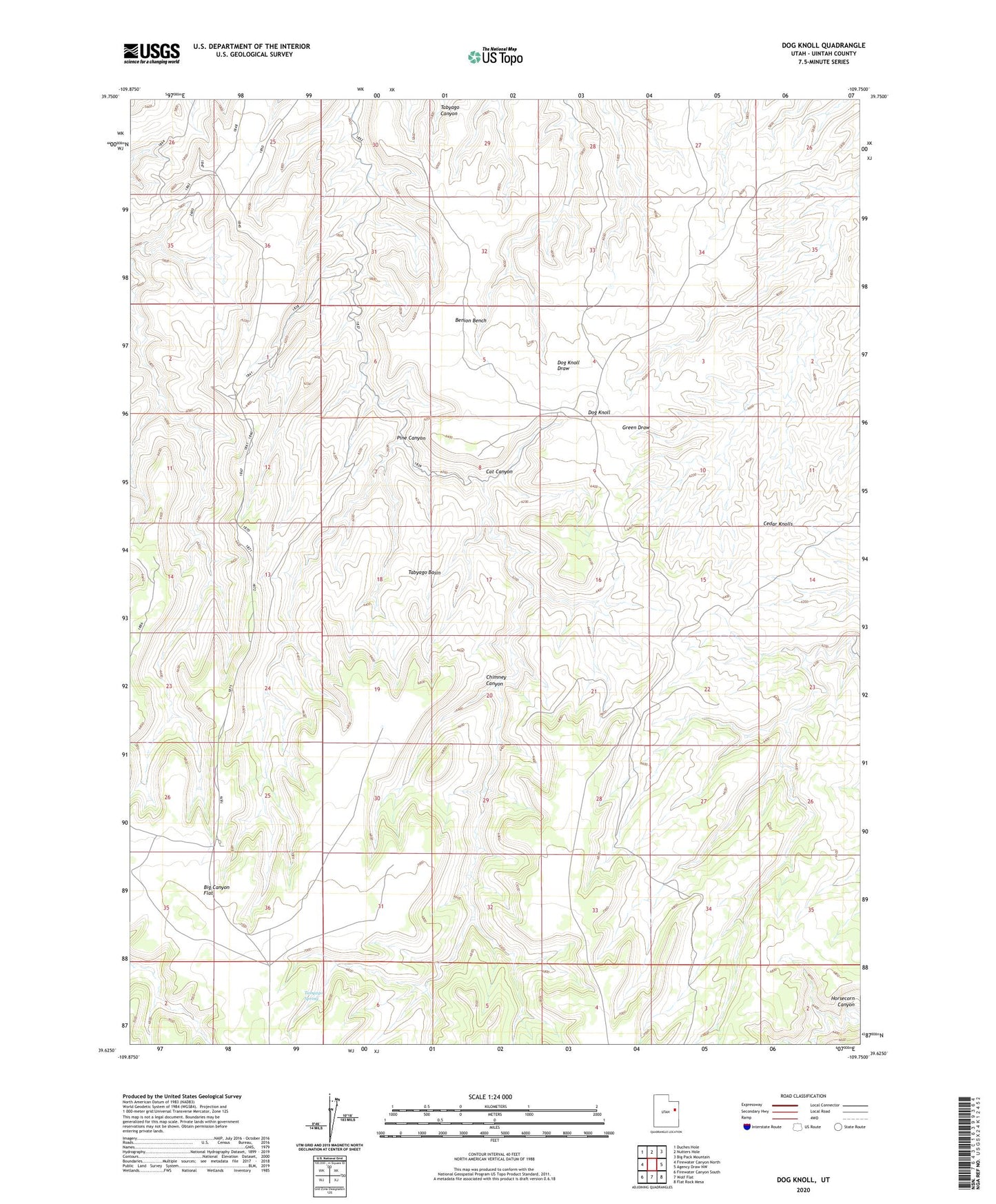Dog Knoll Utah US Topo Map Image