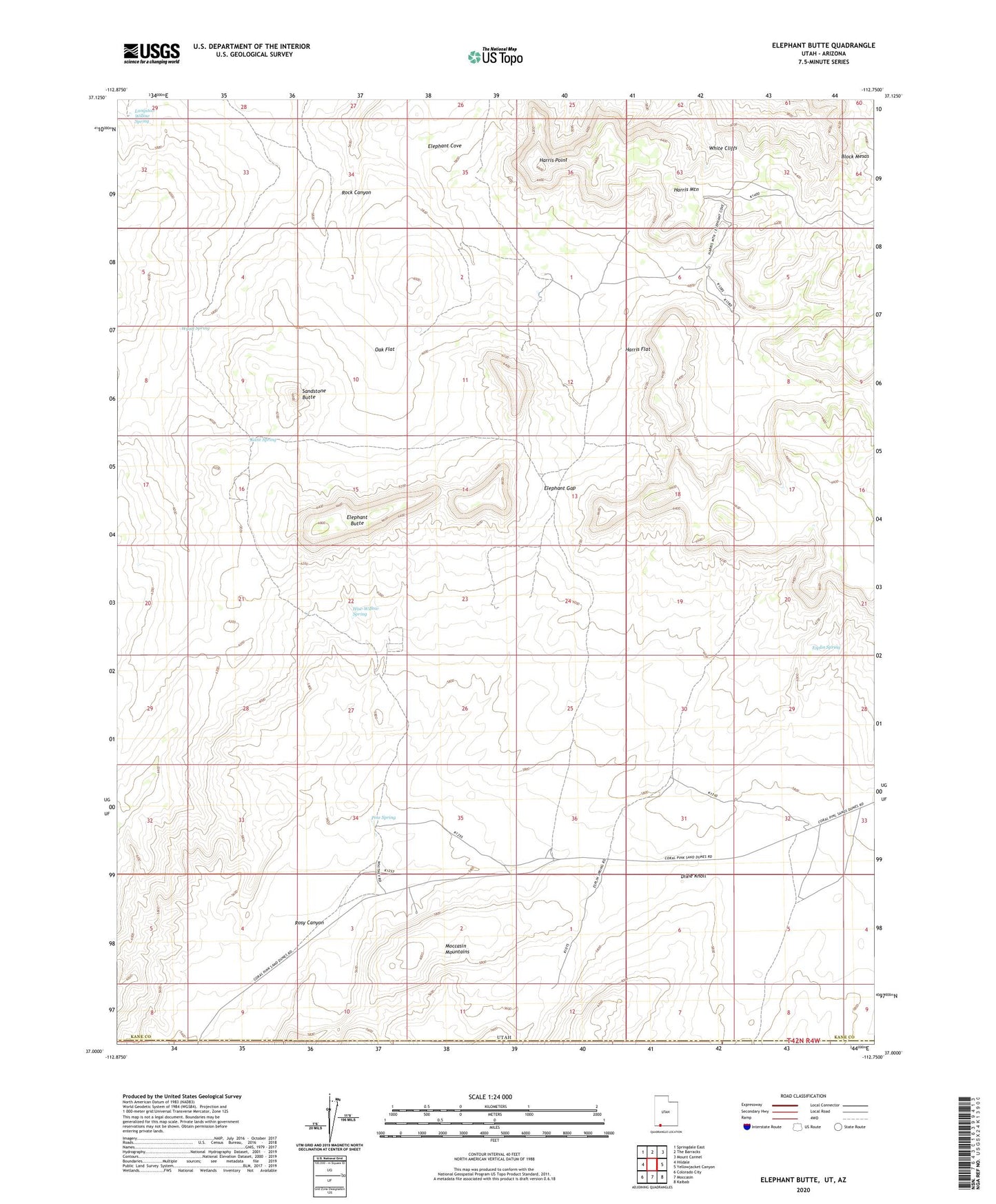 Elephant Butte Utah US Topo Map Image