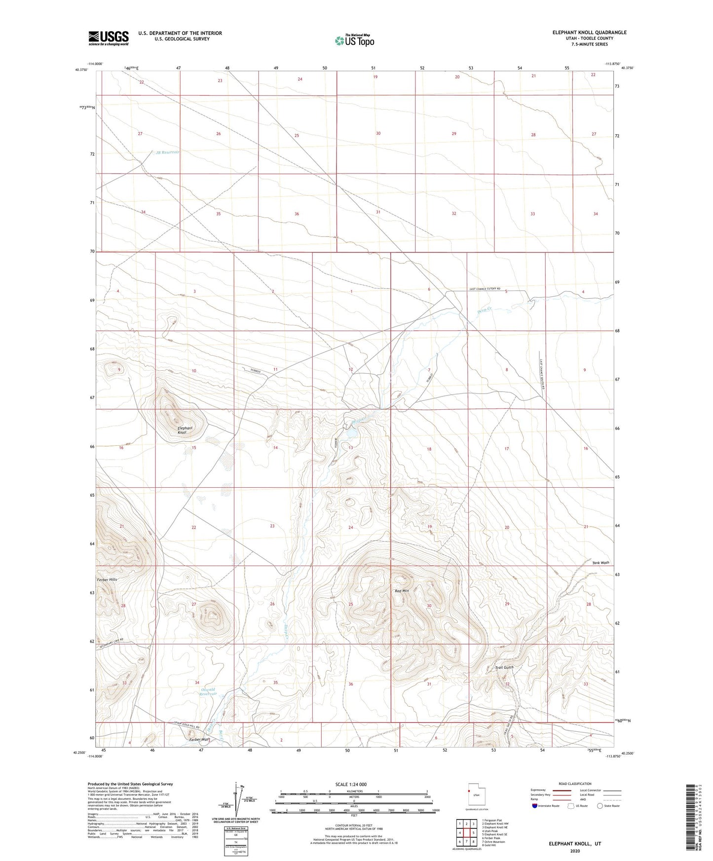 Elephant Knoll Utah US Topo Map Image