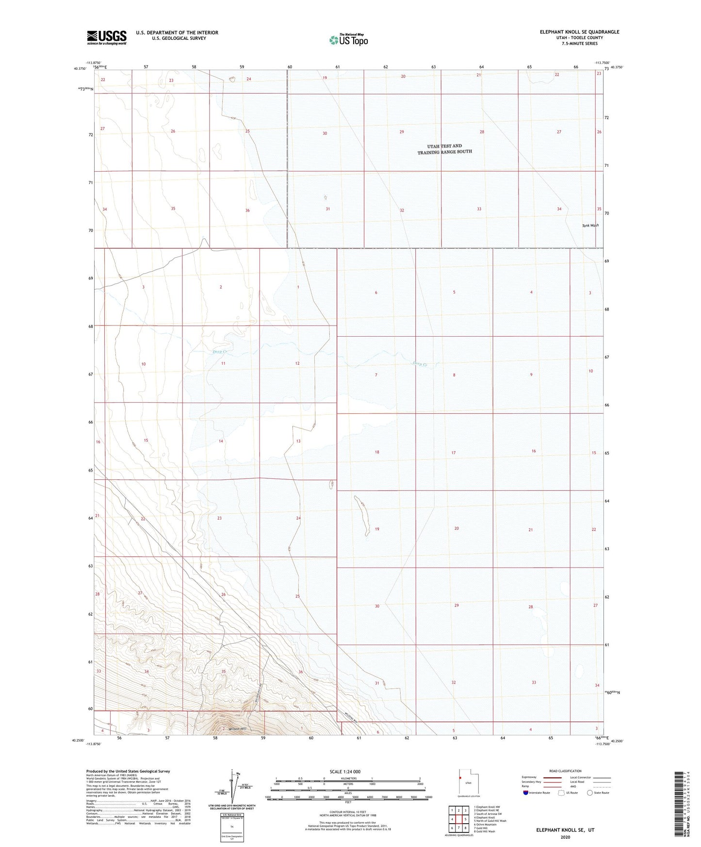 Elephant Knoll SE Utah US Topo Map Image