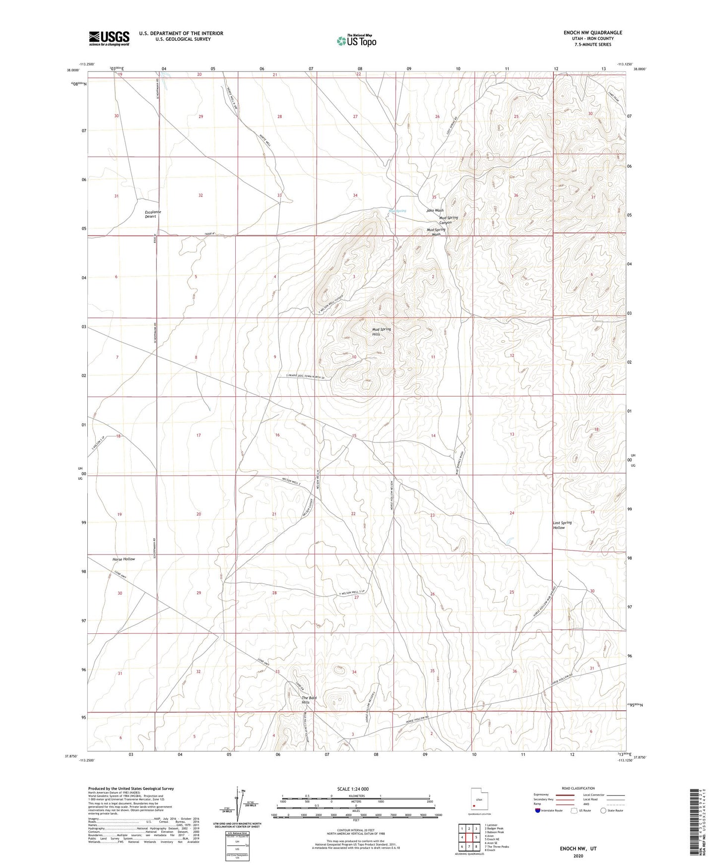 Enoch NW Utah US Topo Map Image