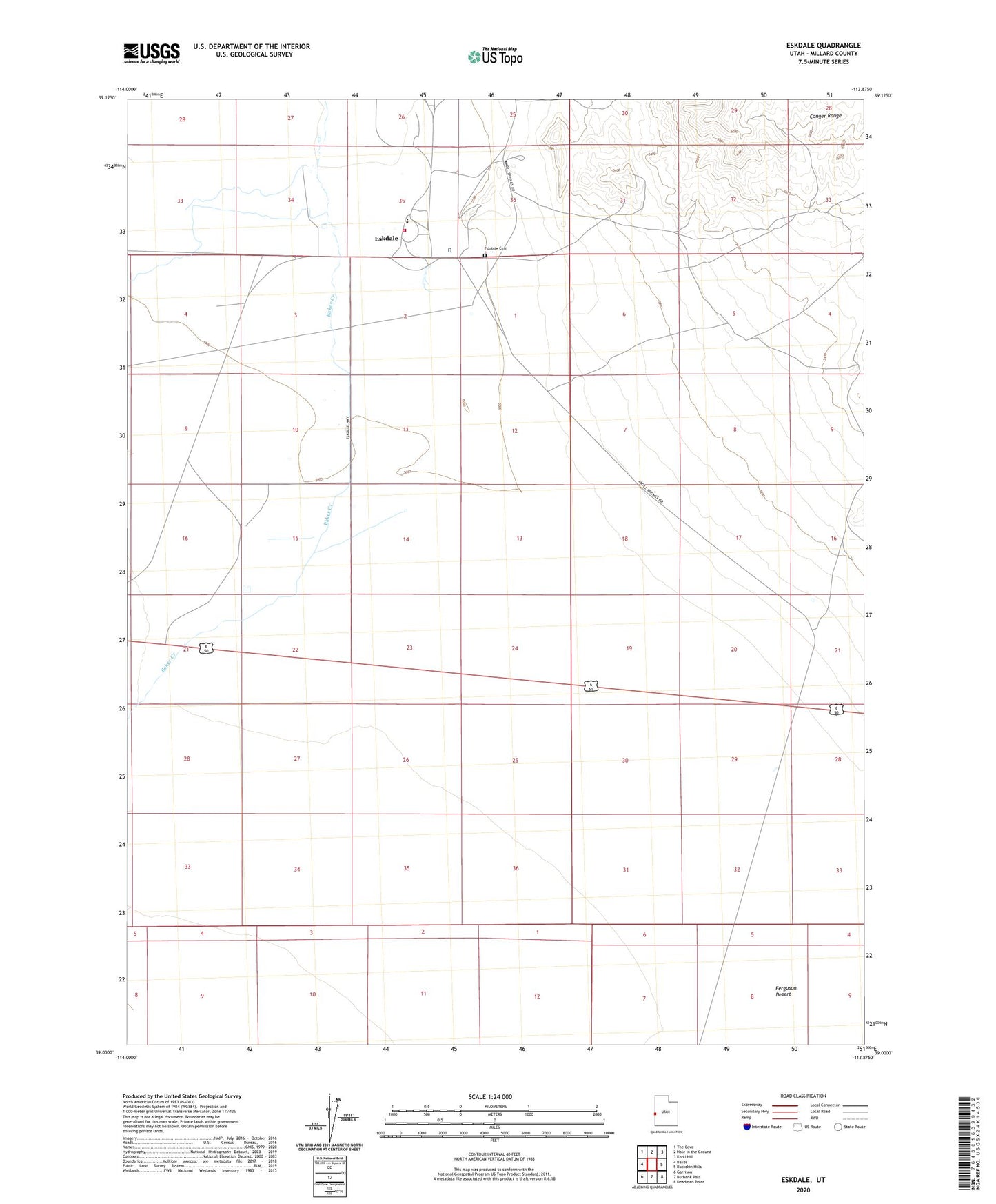 Eskdale Utah US Topo Map Image