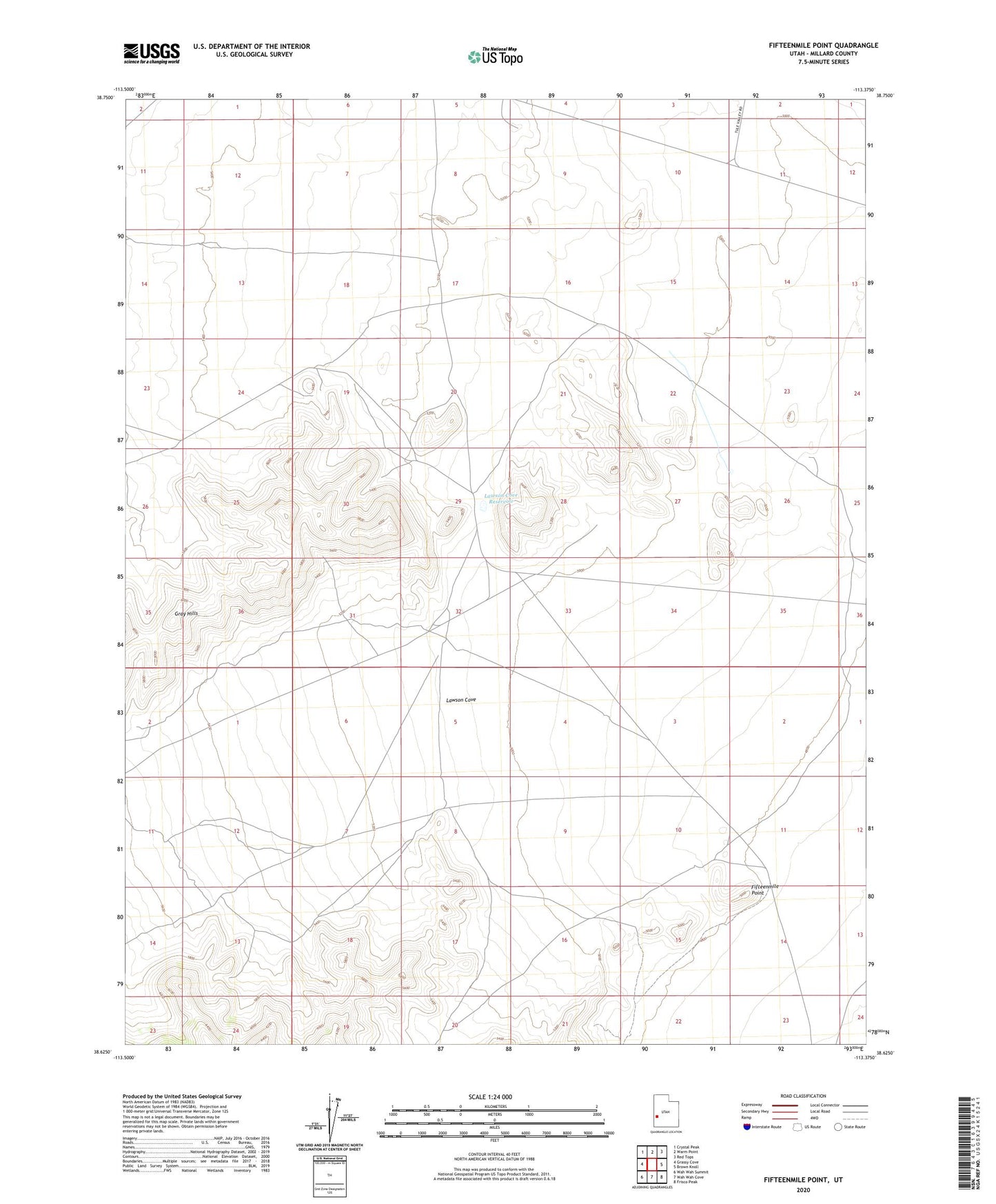 Fifteenmile Point Utah US Topo Map Image