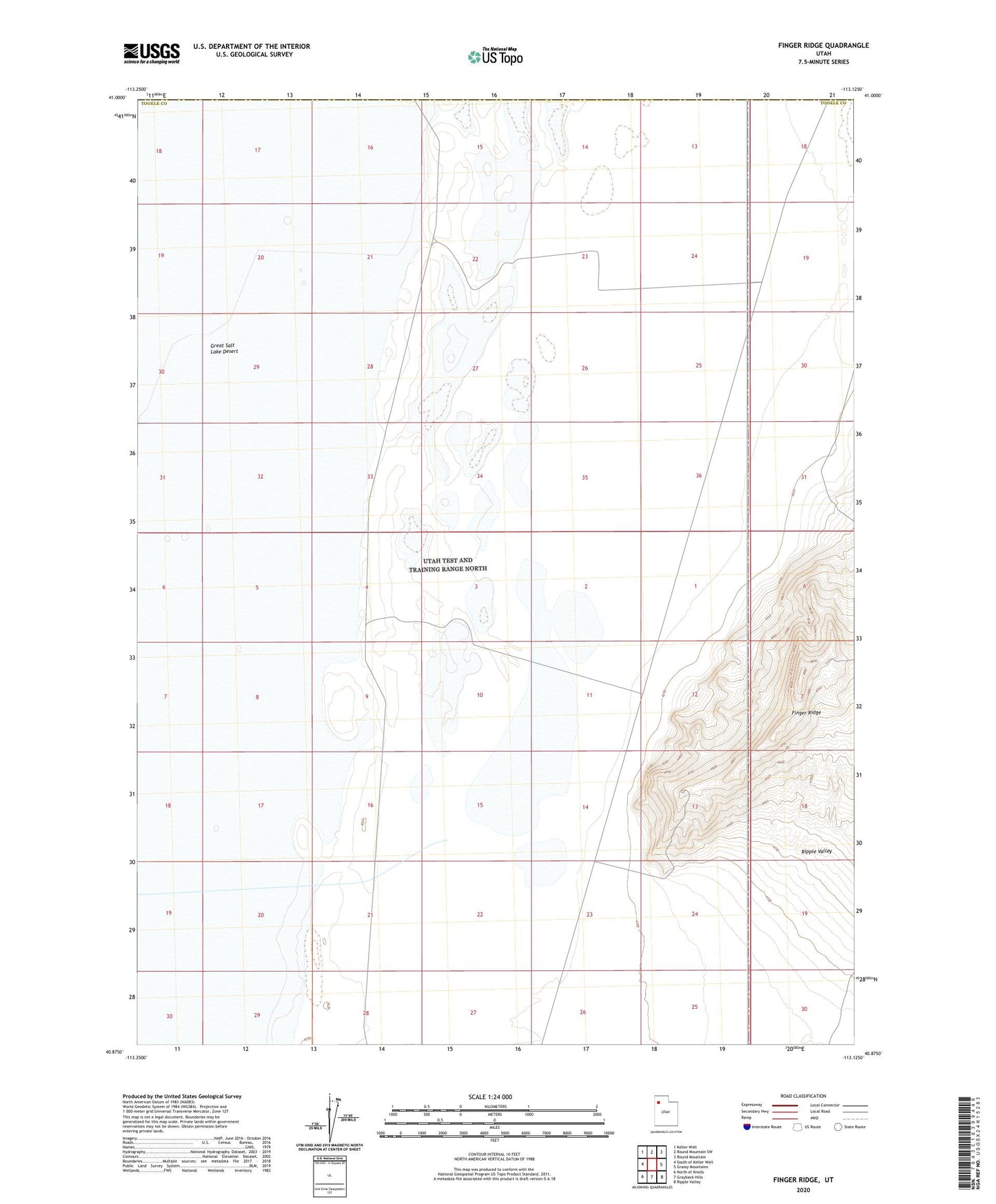 Finger Ridge Utah US Topo Map Image