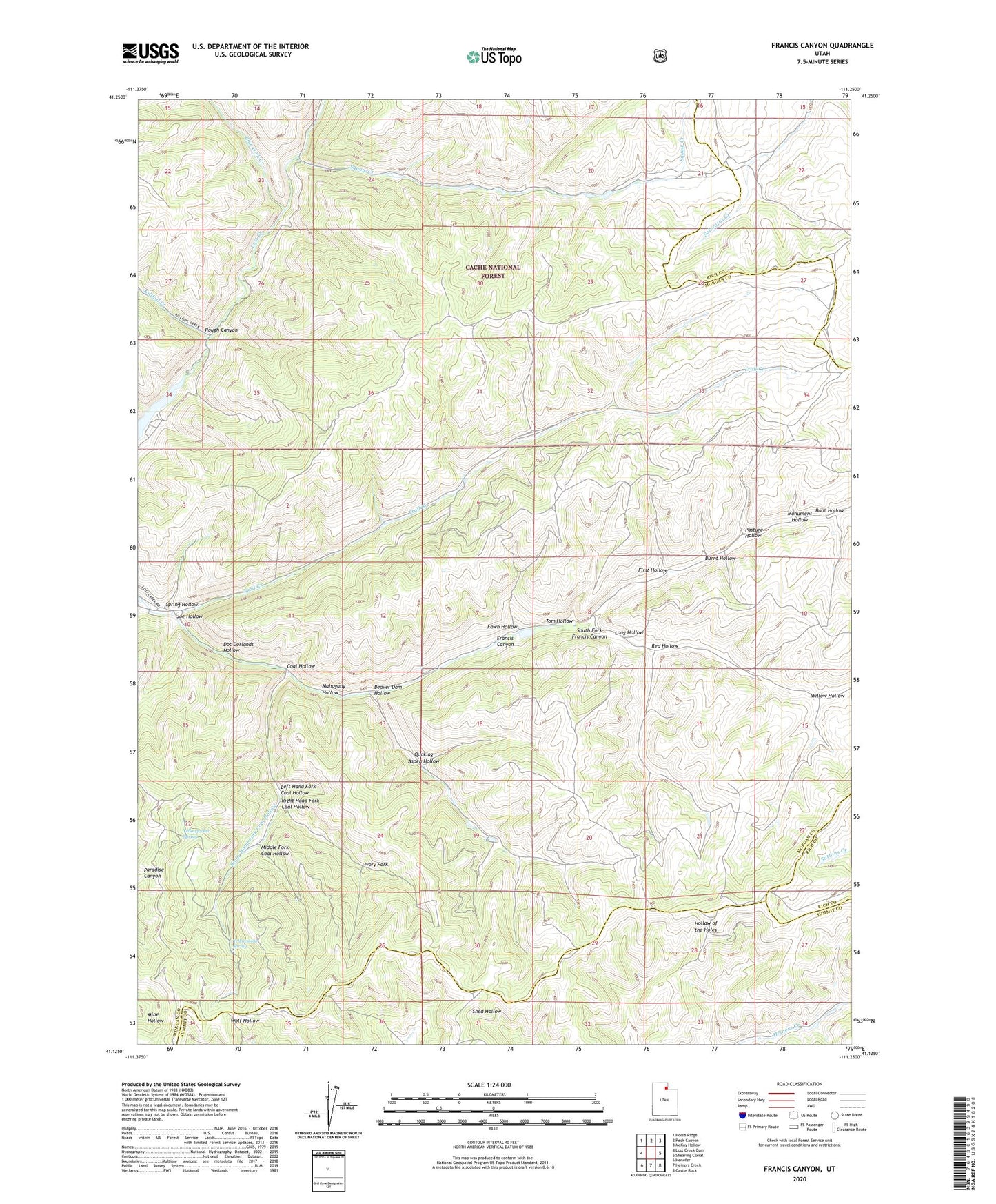 Francis Canyon Utah US Topo Map Image
