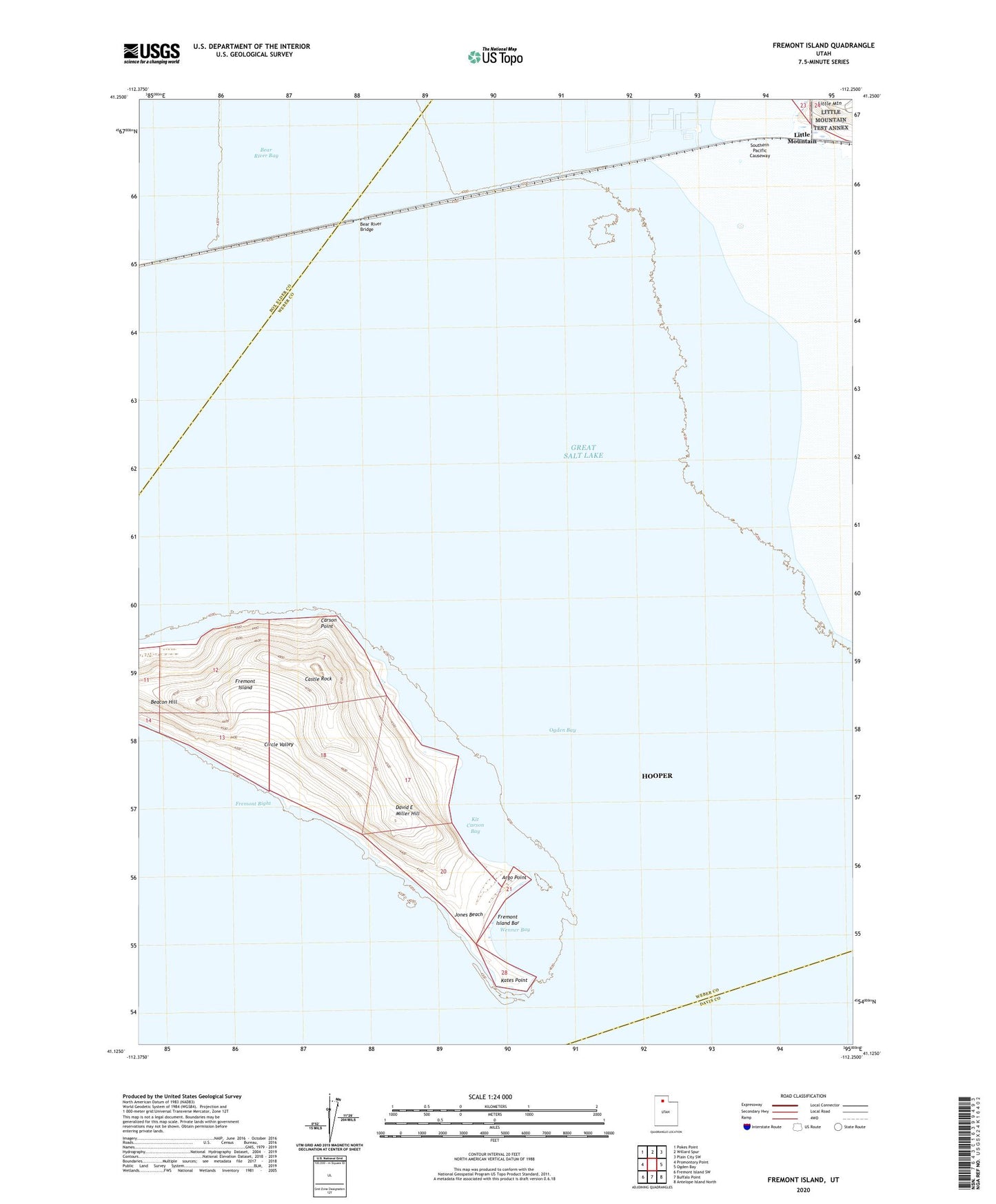 Fremont Island Utah US Topo Map Image