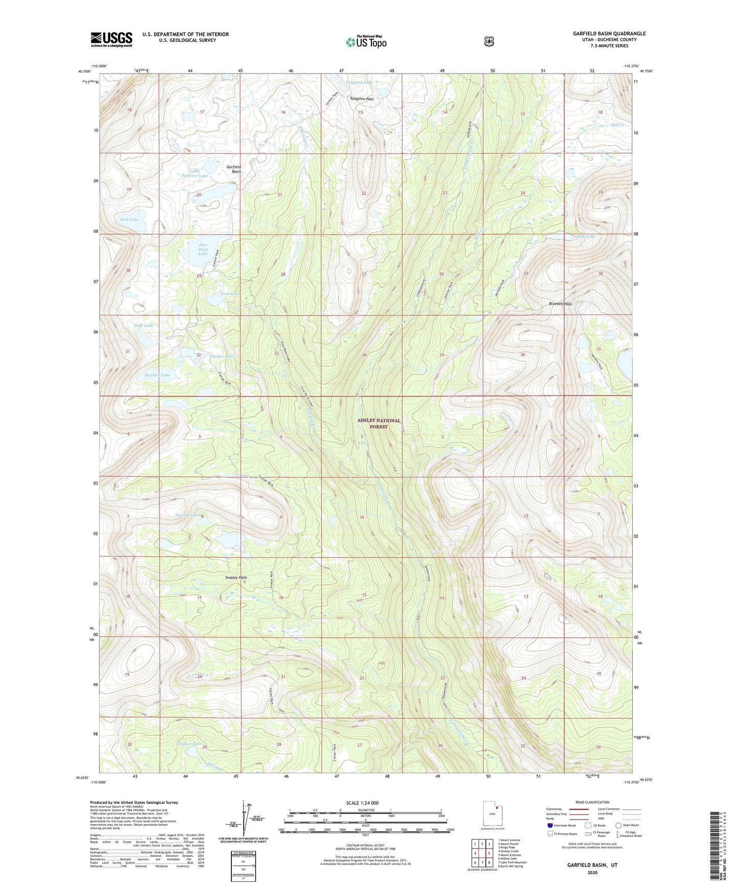 Garfield Basin Utah US Topo Map Image