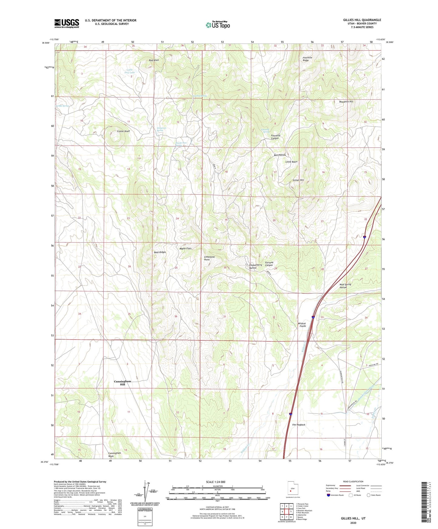 Gillies Hill Utah US Topo Map Image