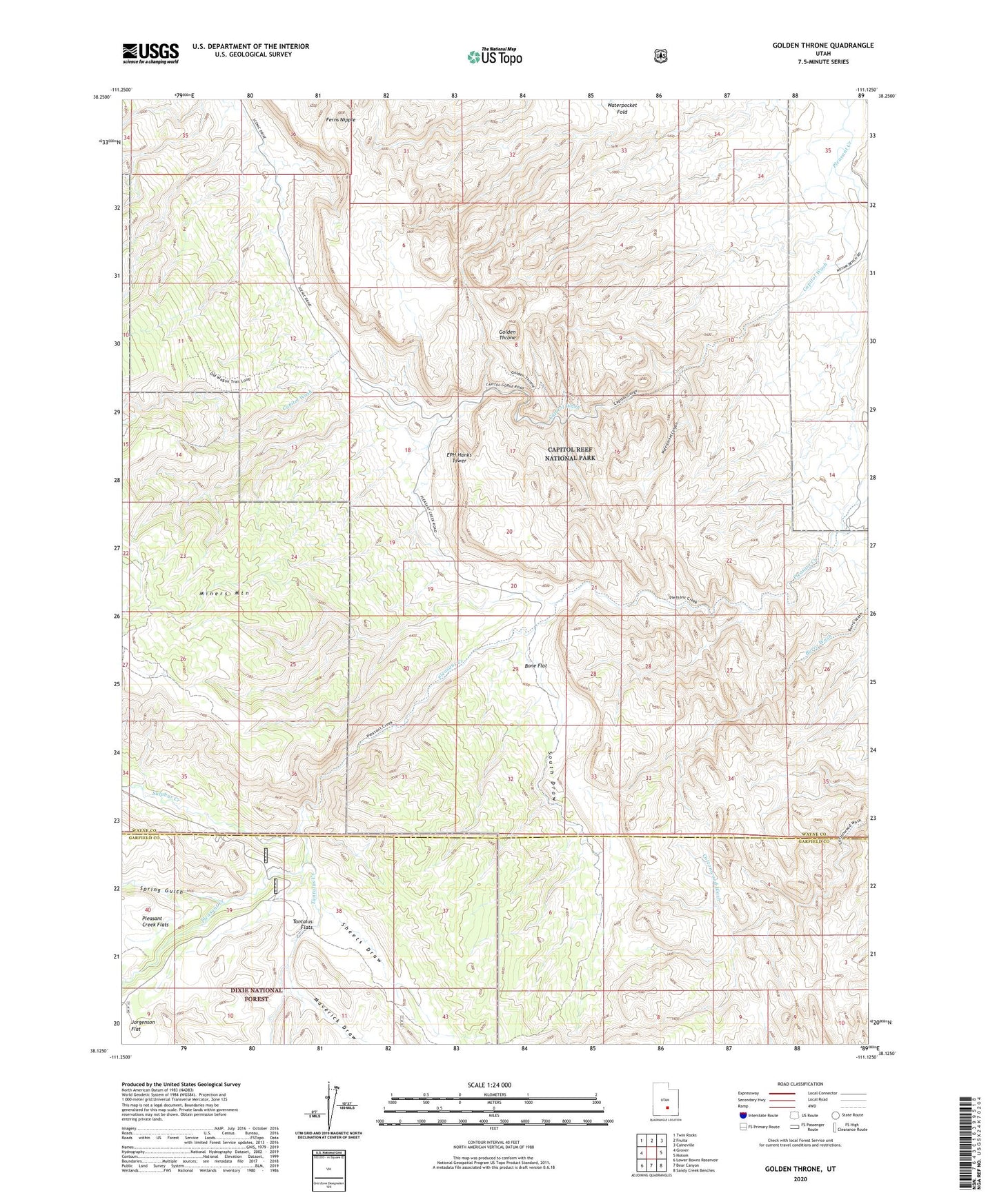 Golden Throne Utah US Topo Map Image