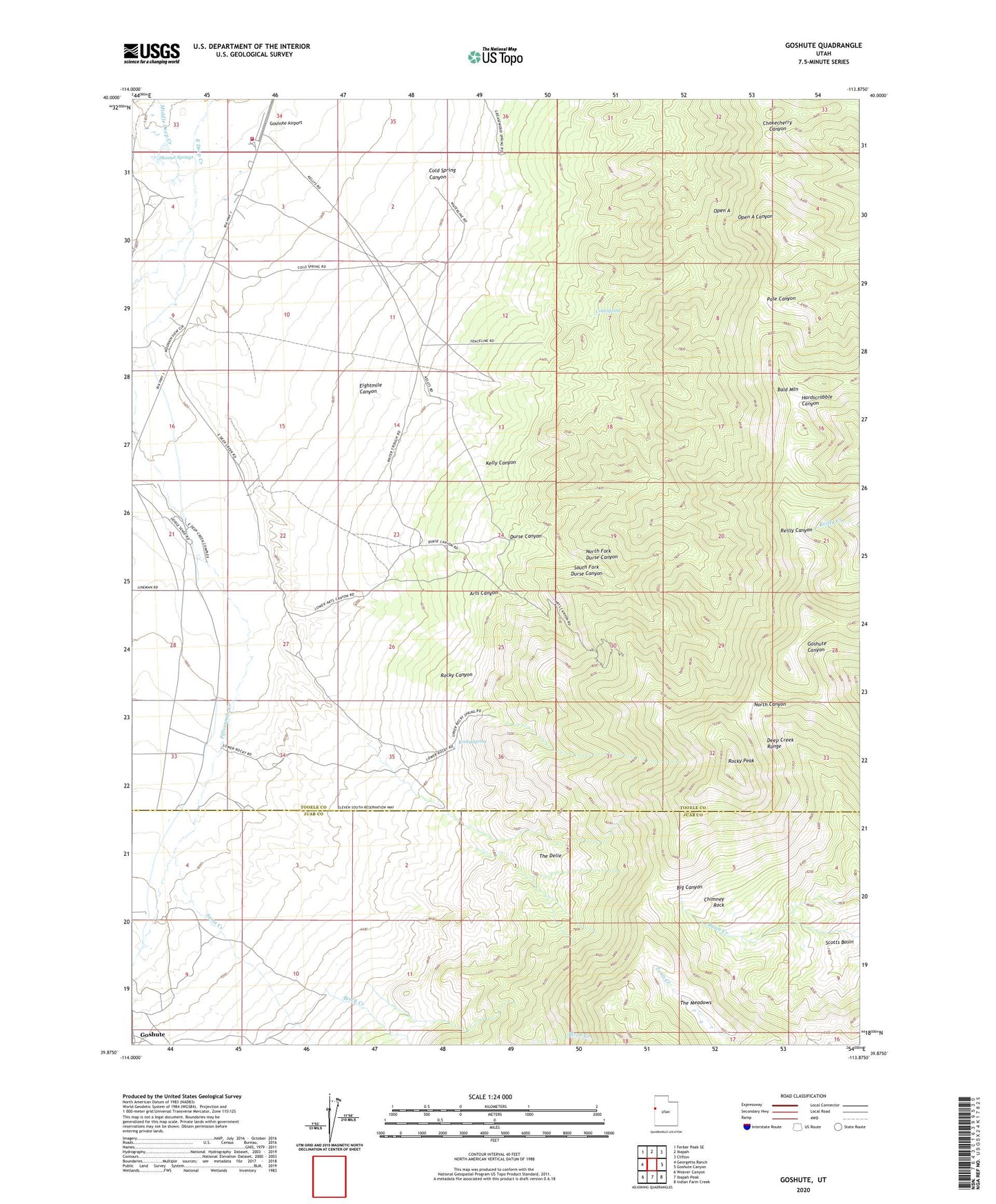 Goshute Utah US Topo Map Image