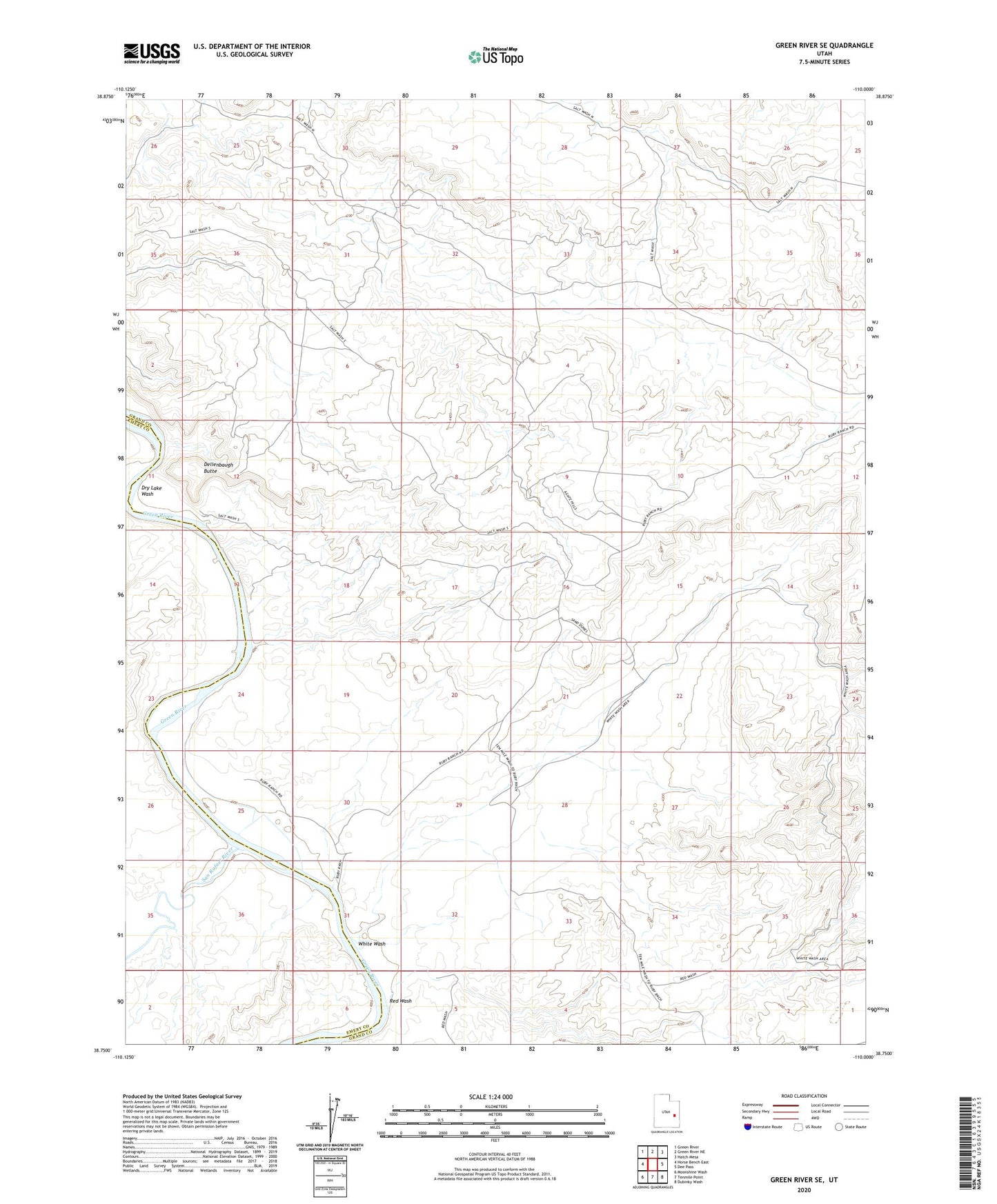 Green River SE Utah US Topo Map Image