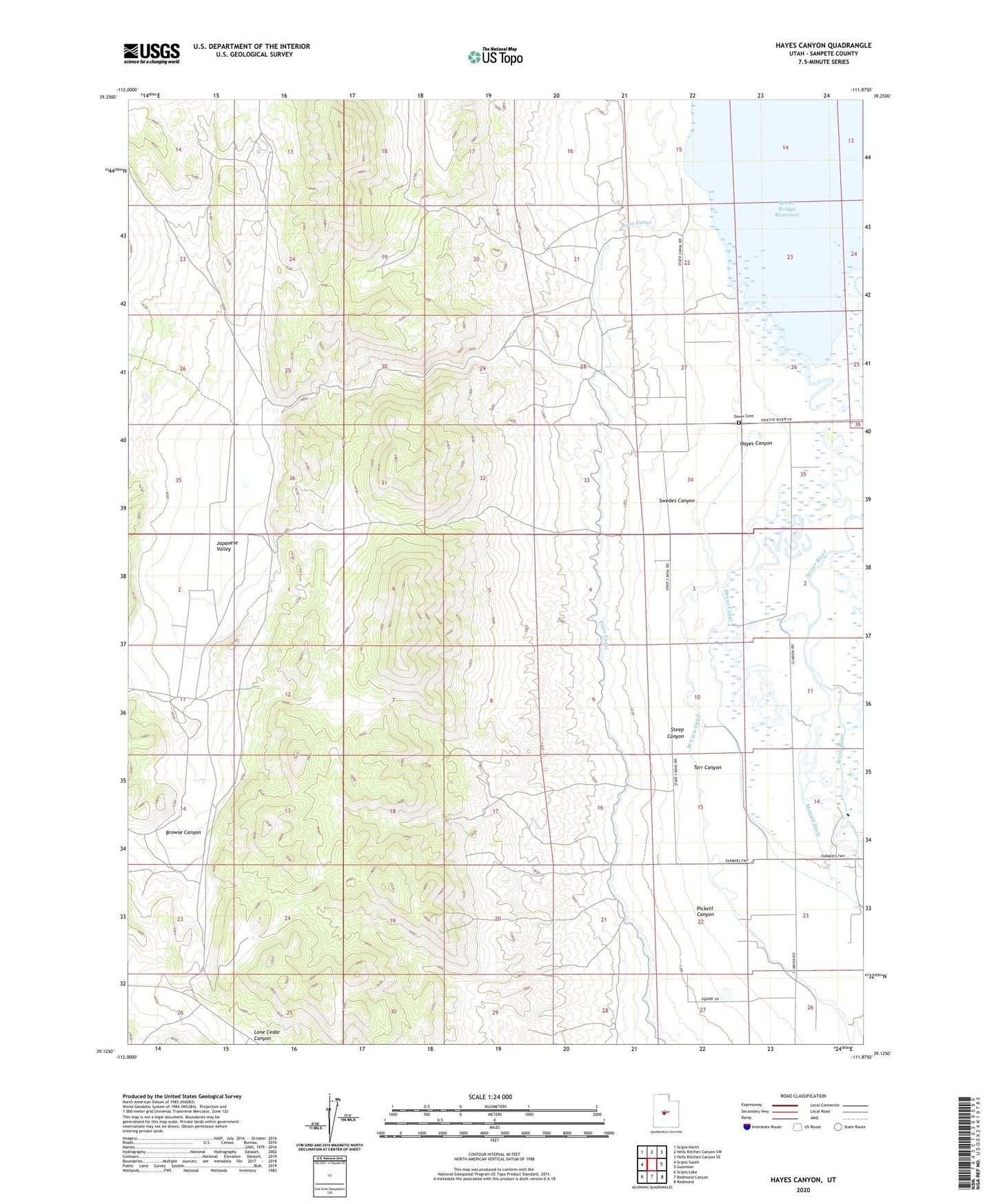 Hayes Canyon Utah US Topo Map Image