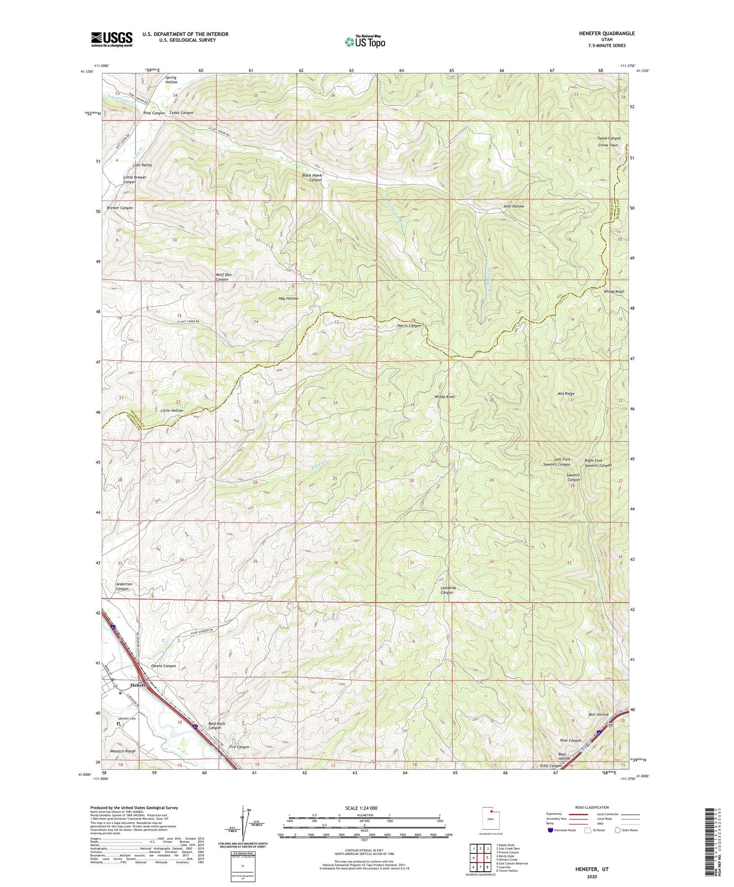 Henefer Utah US Topo Map Image