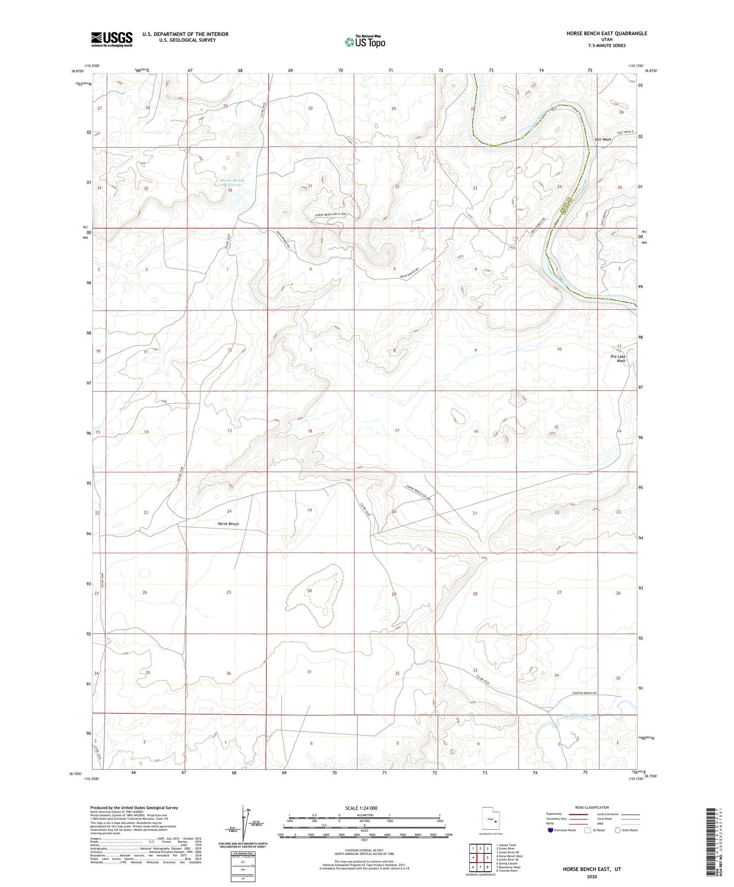 Horse Bench East Utah US Topo Map Image