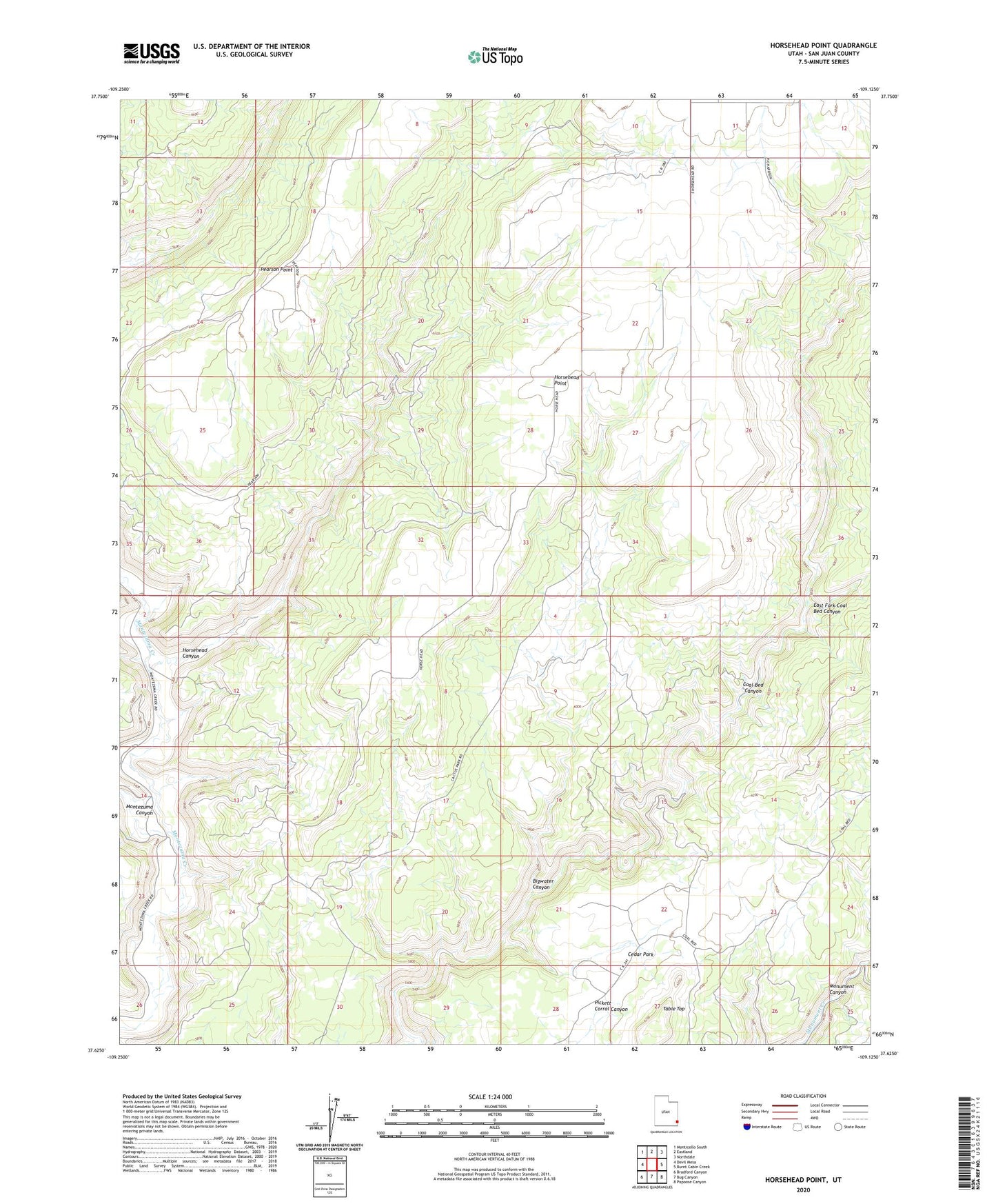 Horsehead Point Utah US Topo Map Image