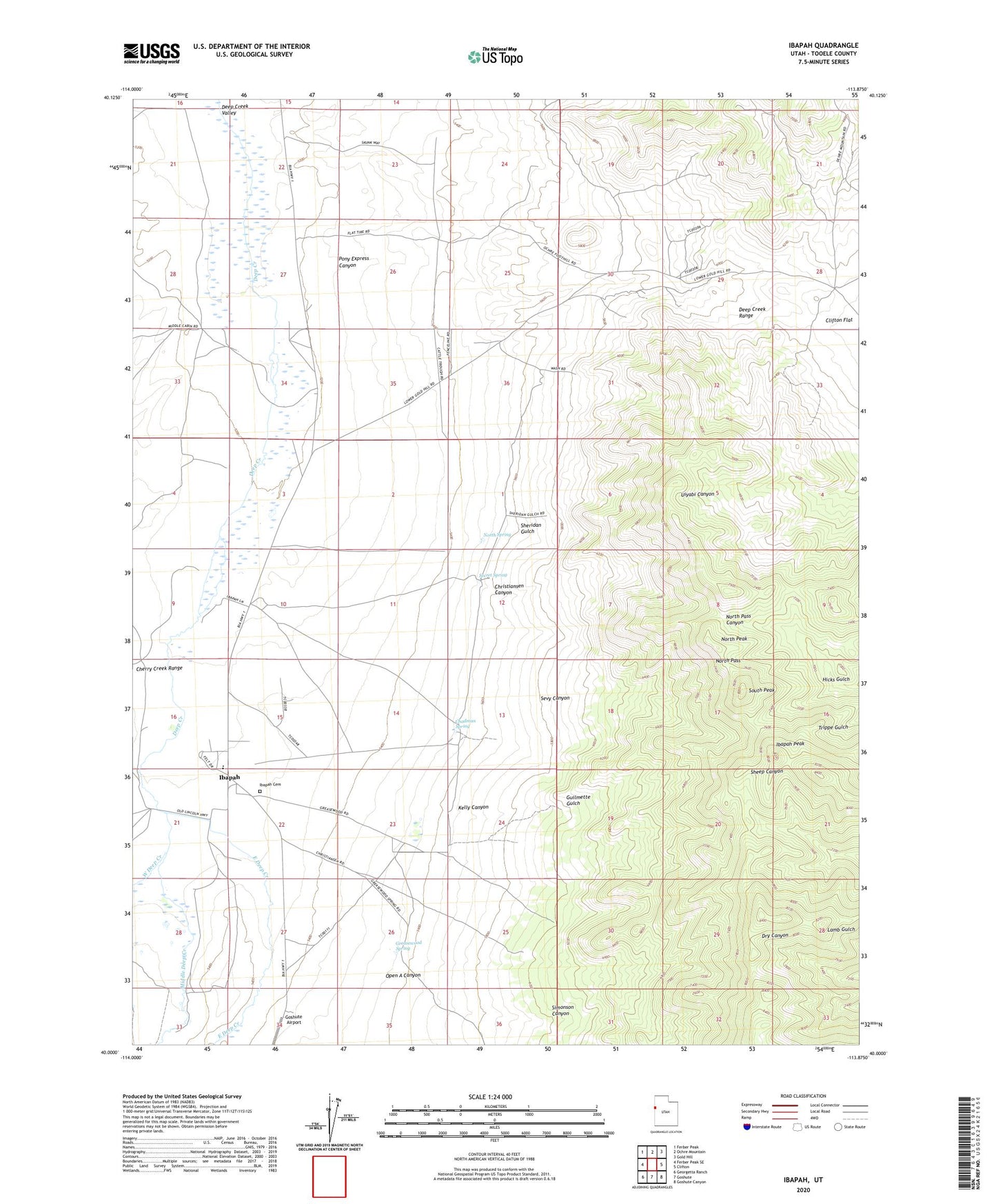 Ibapah Utah US Topo Map Image