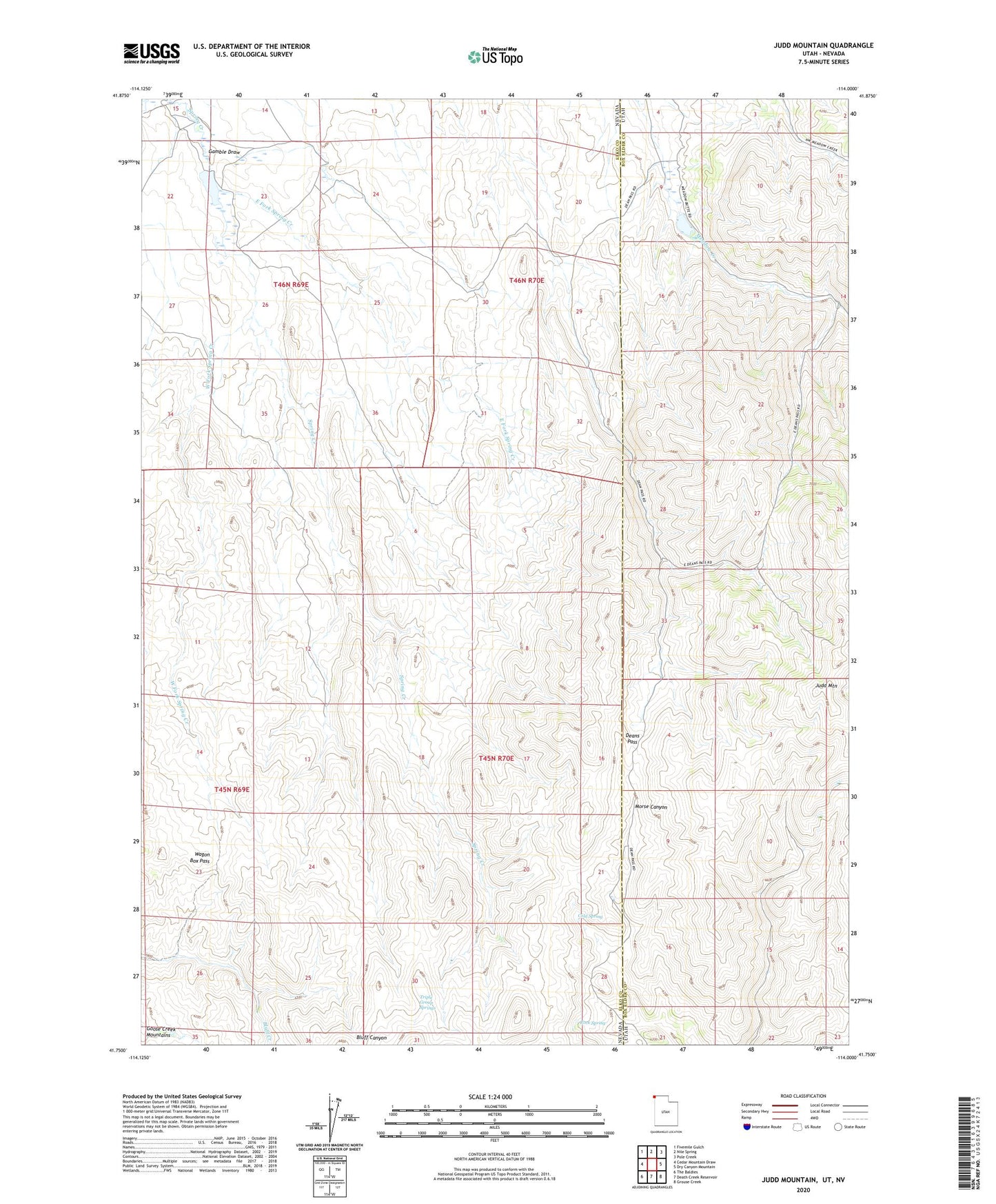 Judd Mountain Utah US Topo Map Image