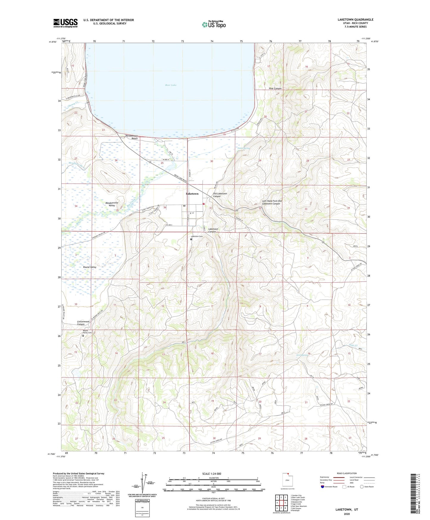 Laketown Utah US Topo Map Image