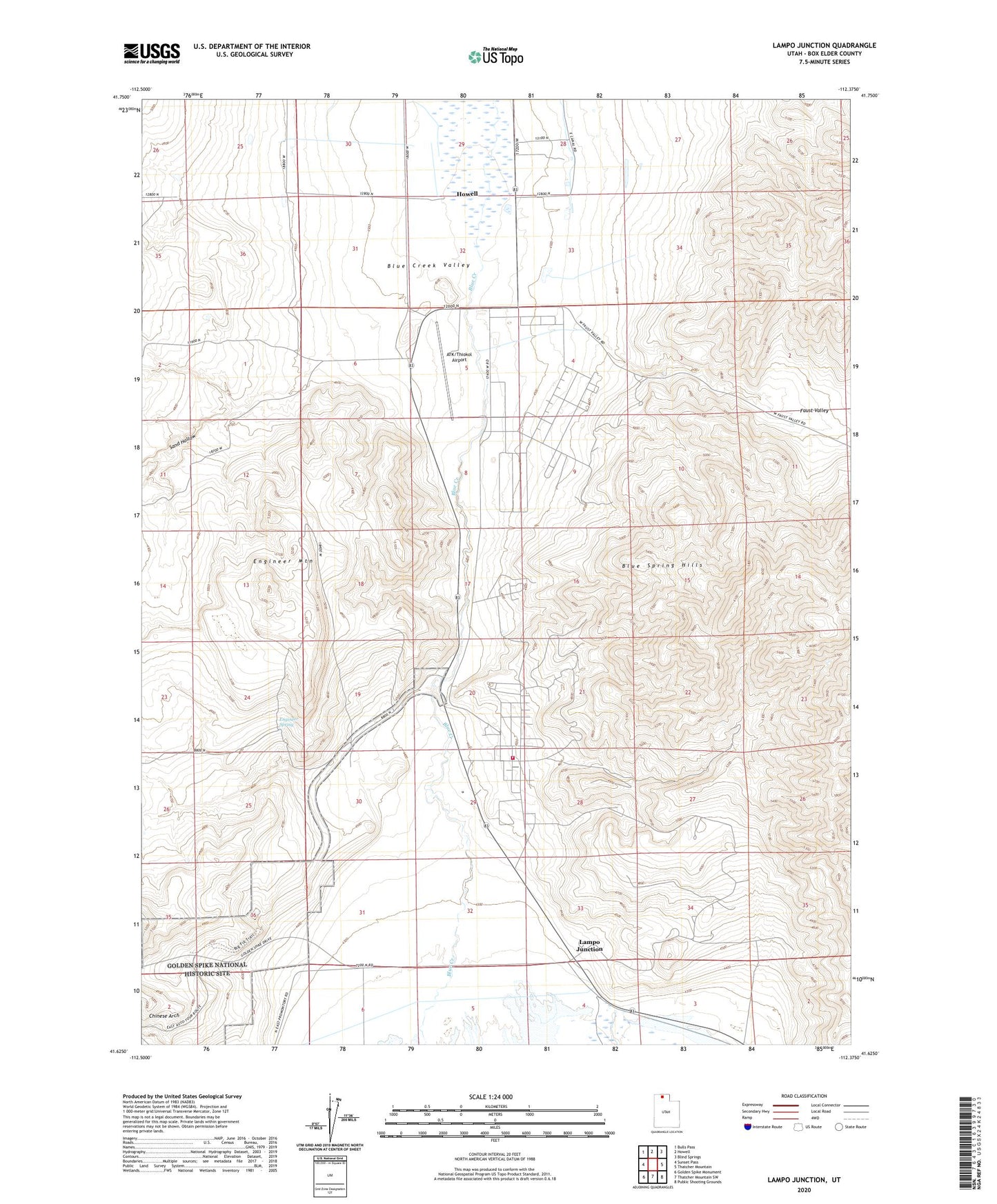 Lampo Junction Utah US Topo Map Image