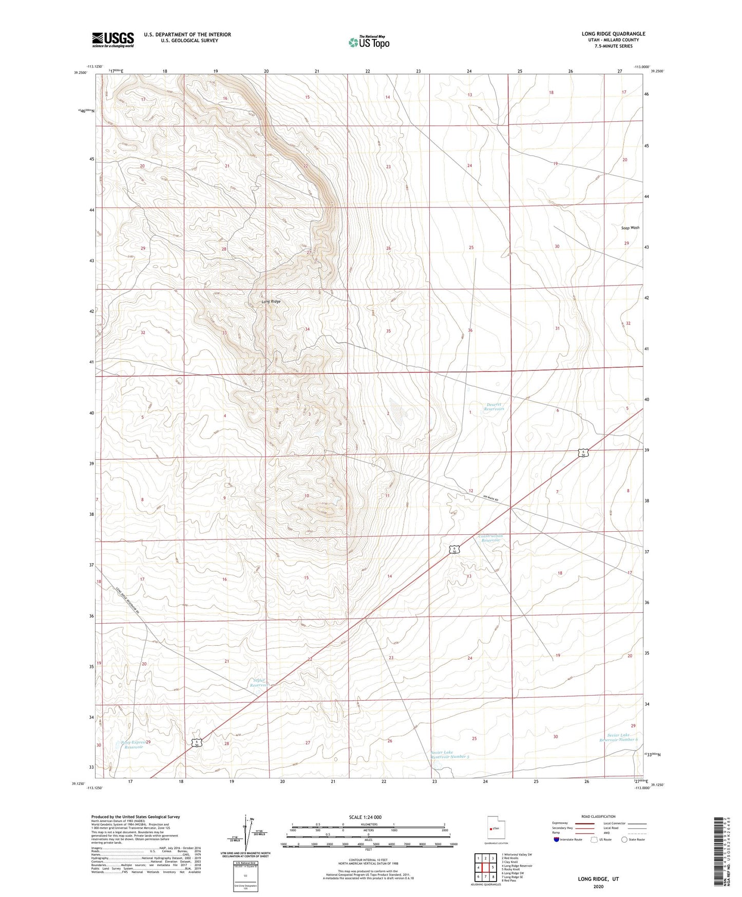 Long Ridge Utah US Topo Map Image