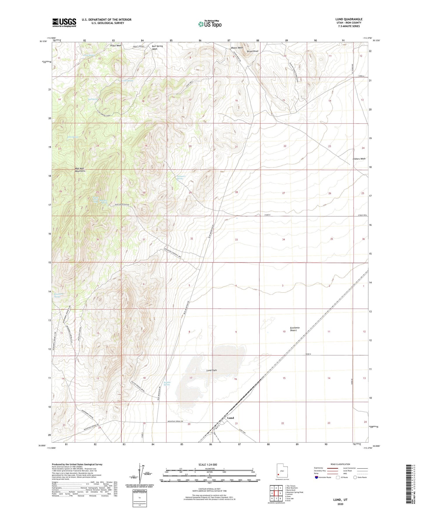 Lund Utah US Topo Map Image