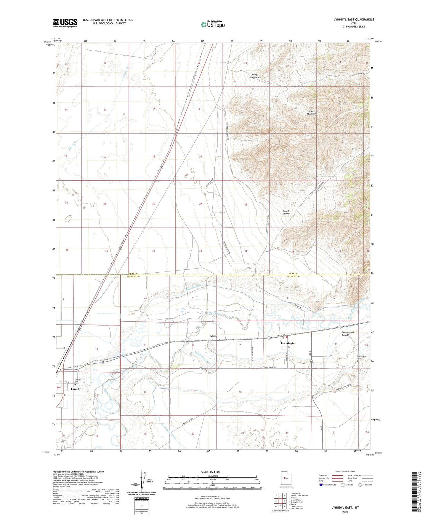 Lynndyl East Utah US Topo Map Image