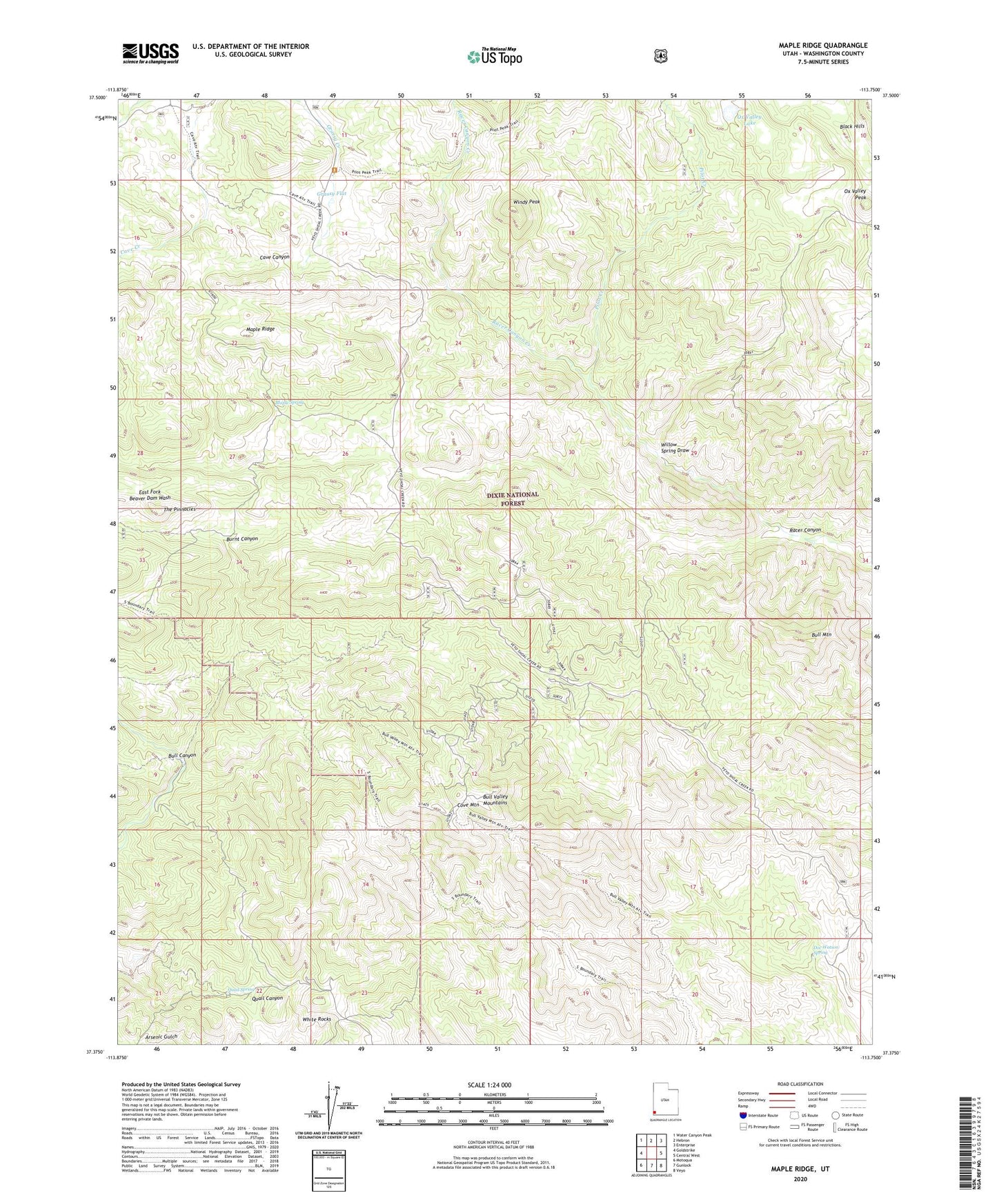 Maple Ridge Utah US Topo Map Image