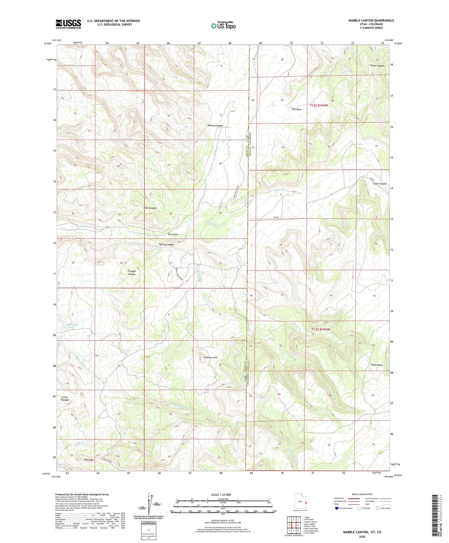 Marble Canyon Utah US Topo Map Image