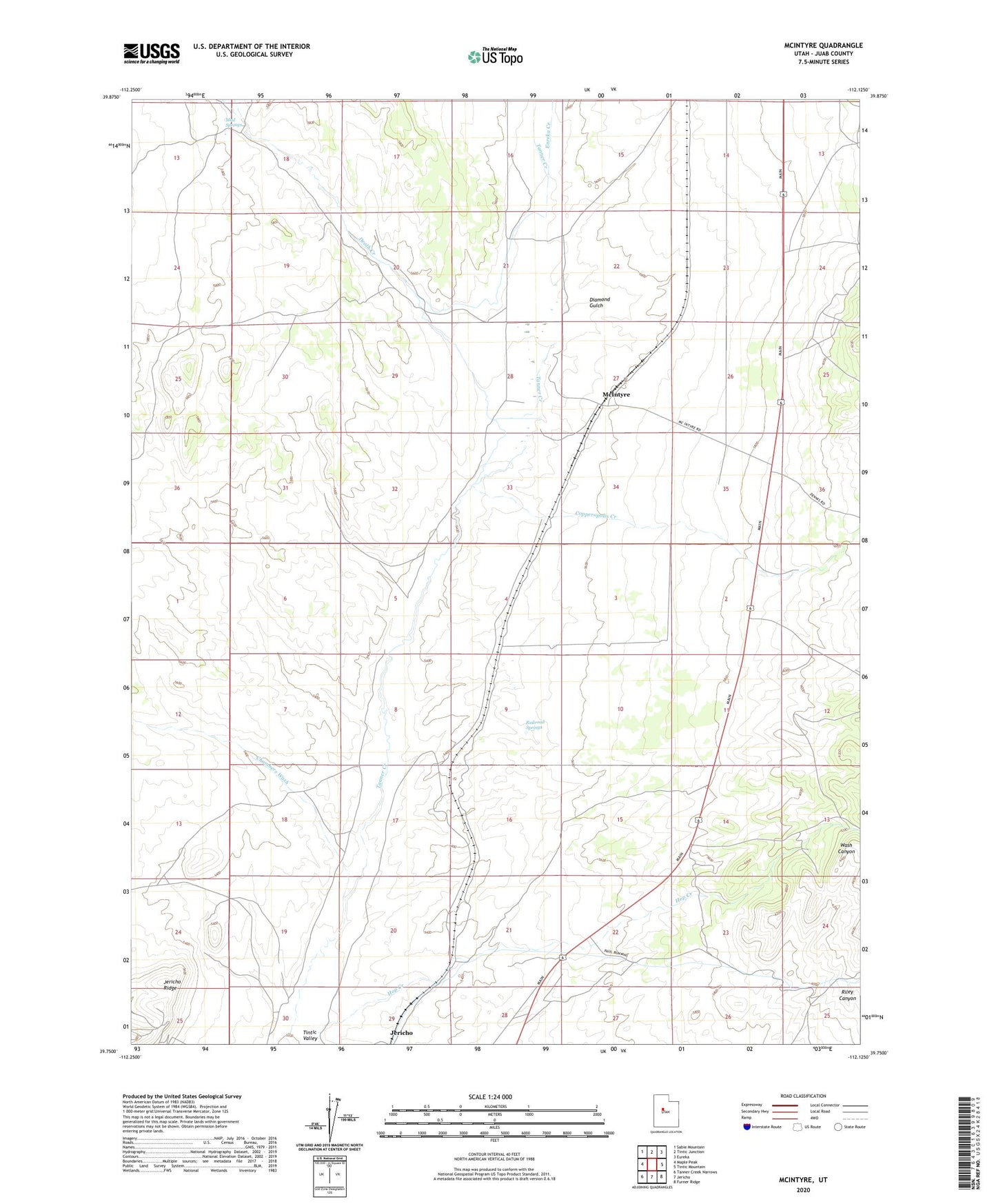 McIntyre Utah US Topo Map Image