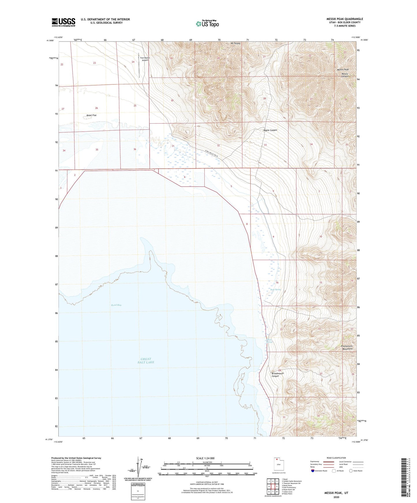 Messix Peak Utah US Topo Map Image