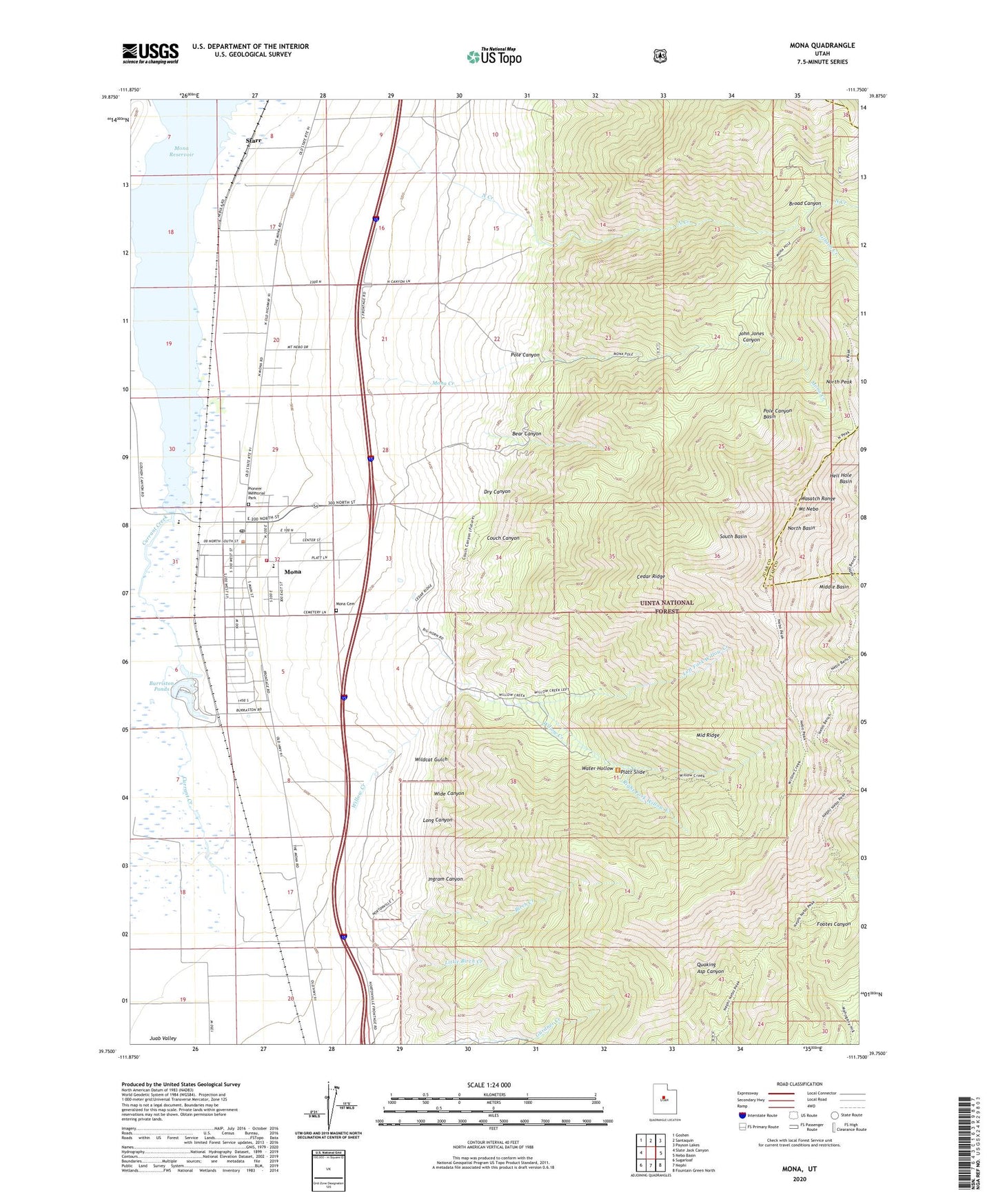 Mona Utah US Topo Map Image