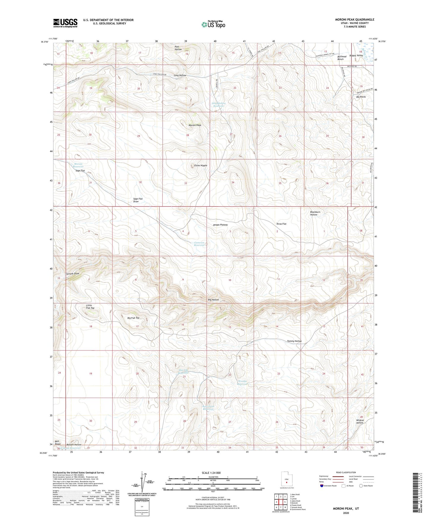 Moroni Peak Utah US Topo Map Image