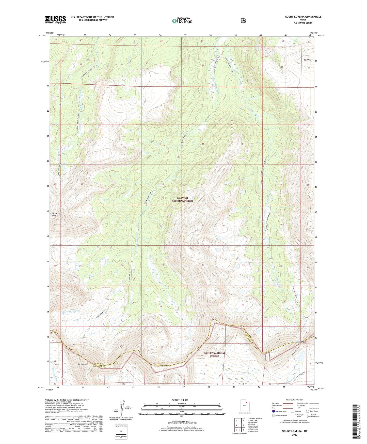 Mount Lovenia Utah US Topo Map Image