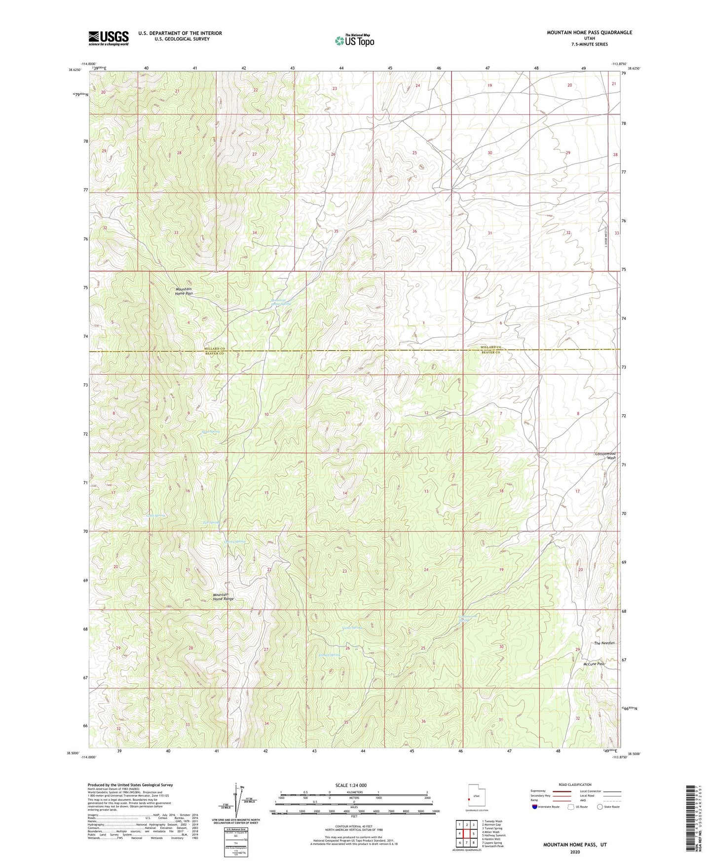 Mountain Home Pass Utah US Topo Map Image
