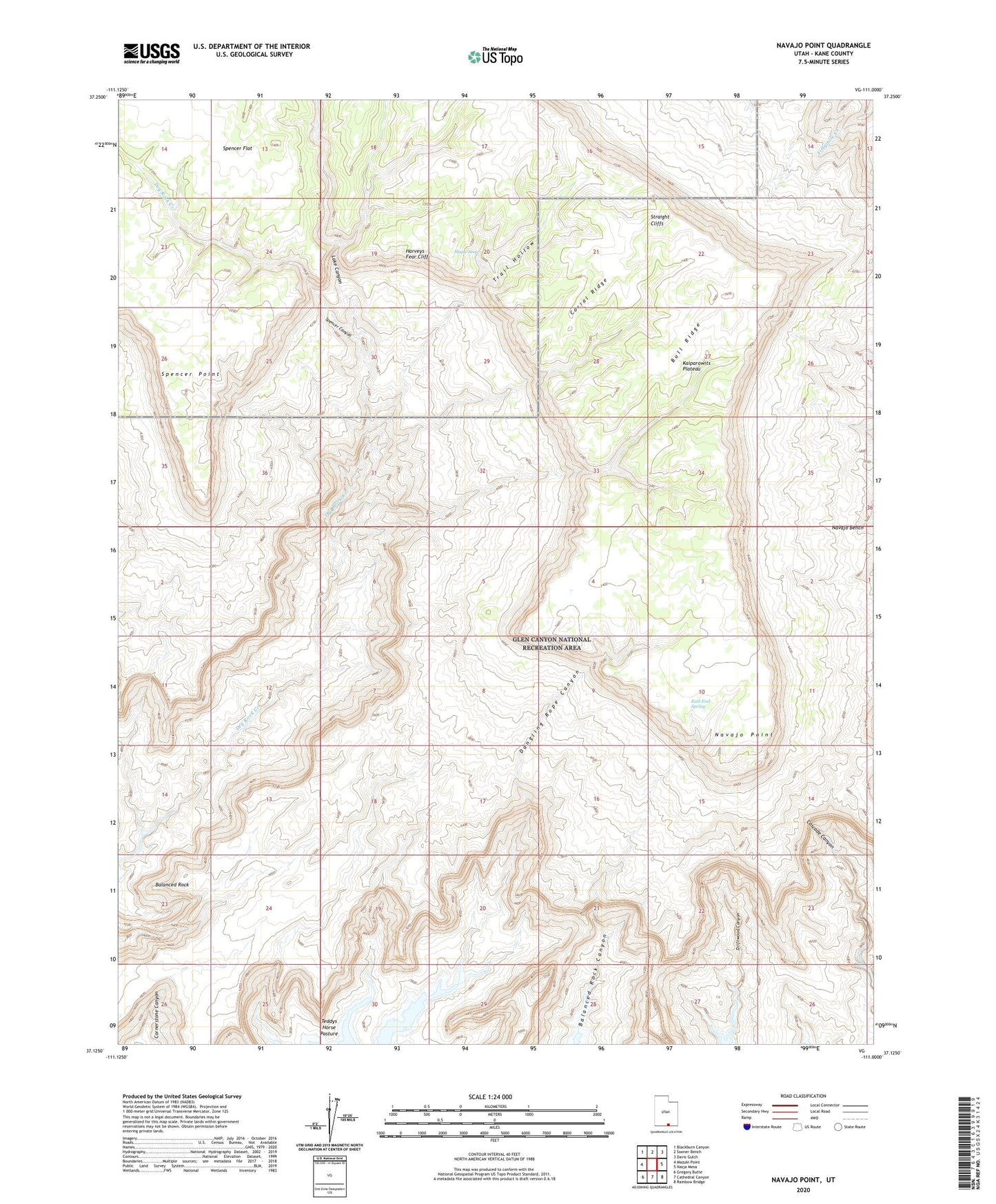 Navajo Point Utah US Topo Map Image