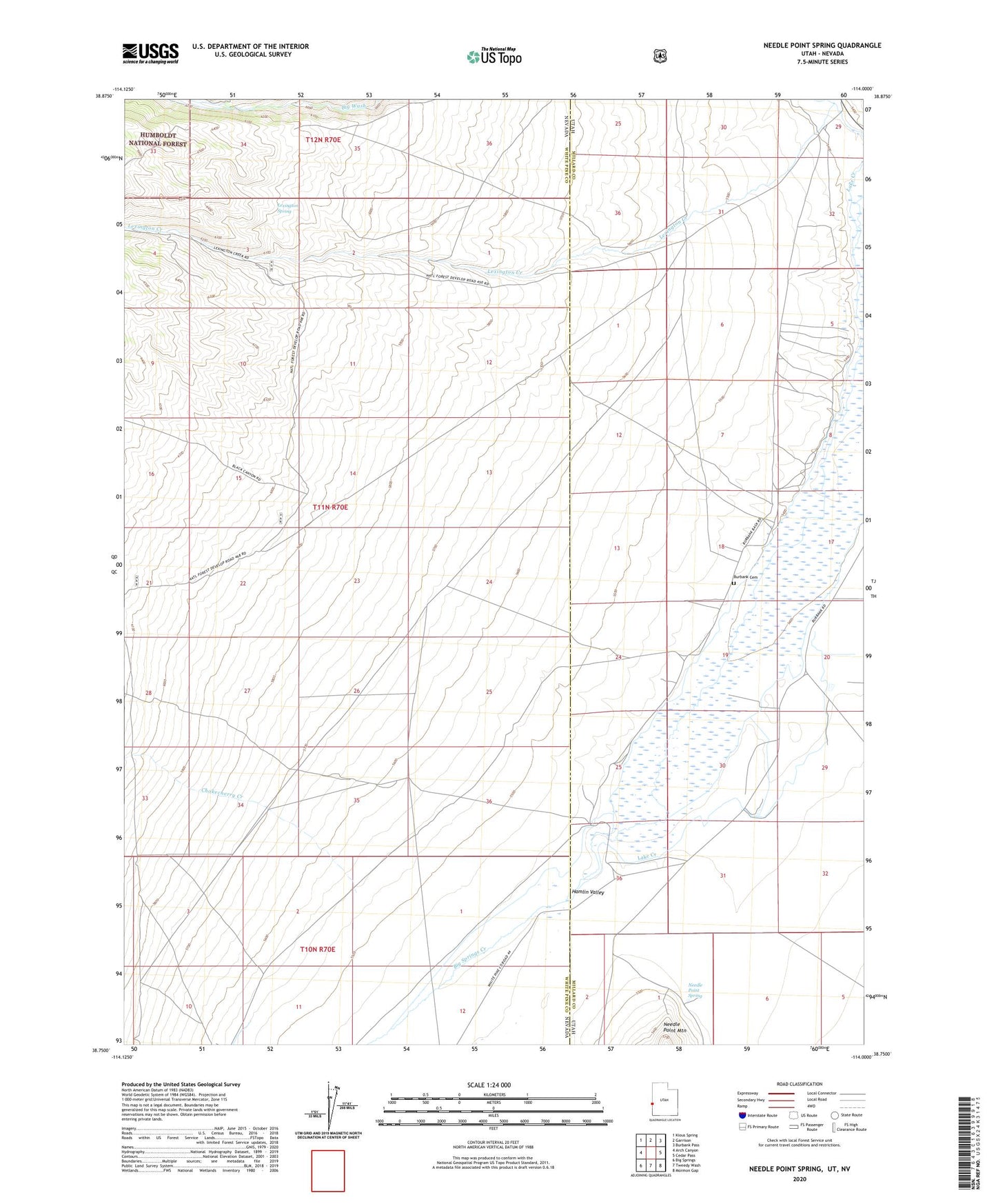 Needle Point Spring Utah US Topo Map Image