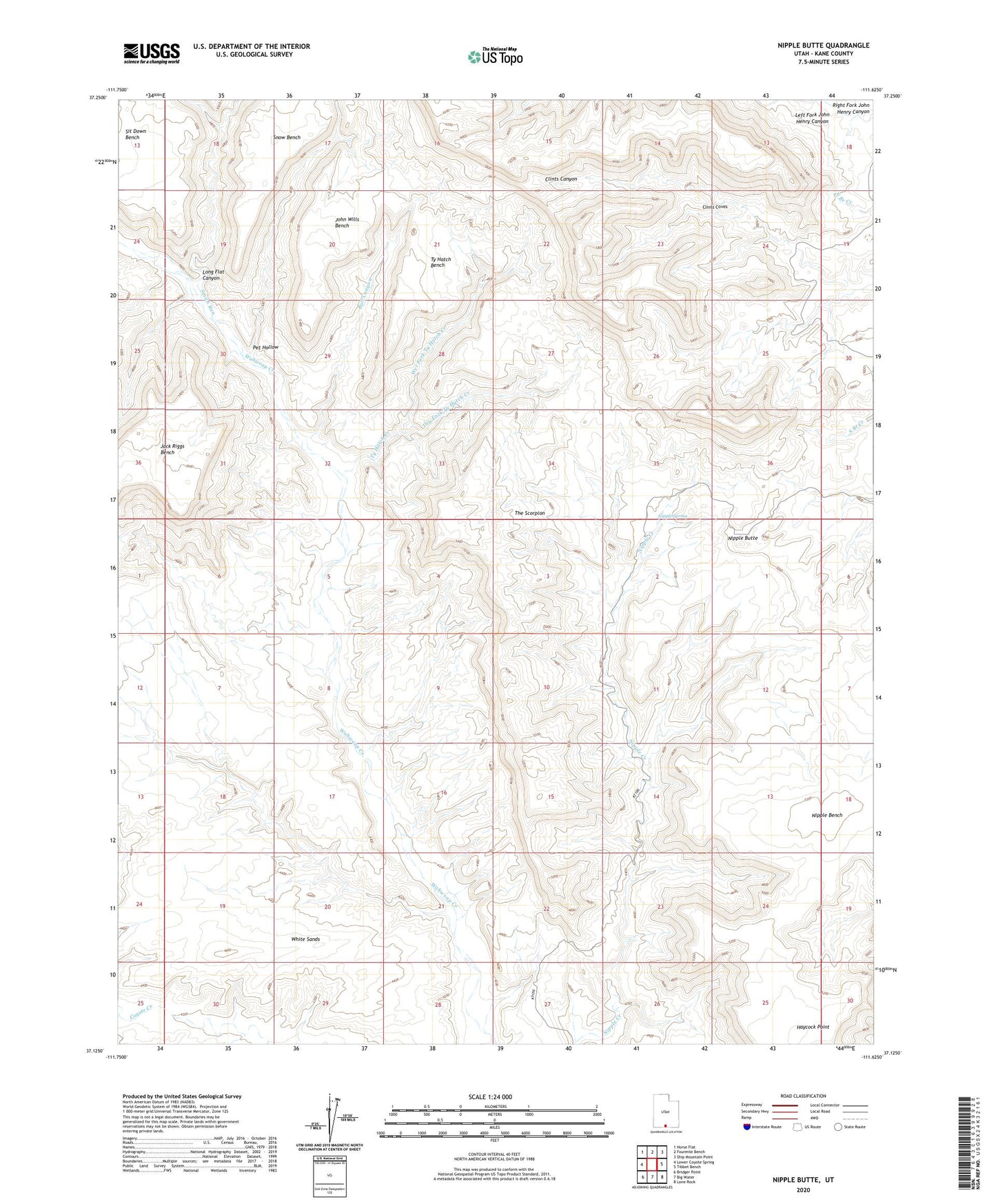 Nipple Butte Utah US Topo Map Image