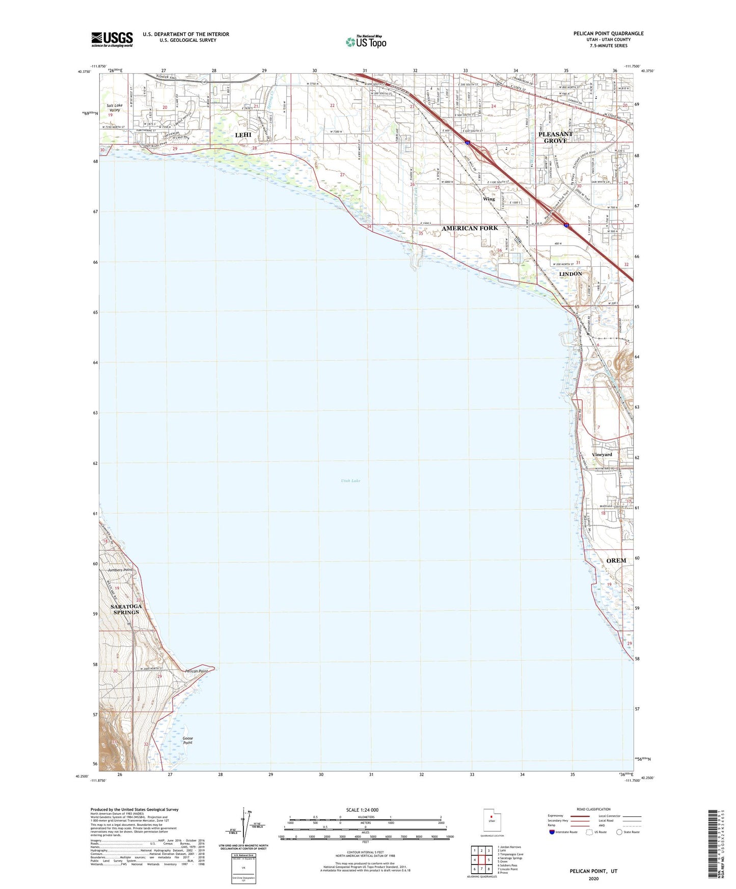Pelican Point Utah US Topo Map Image