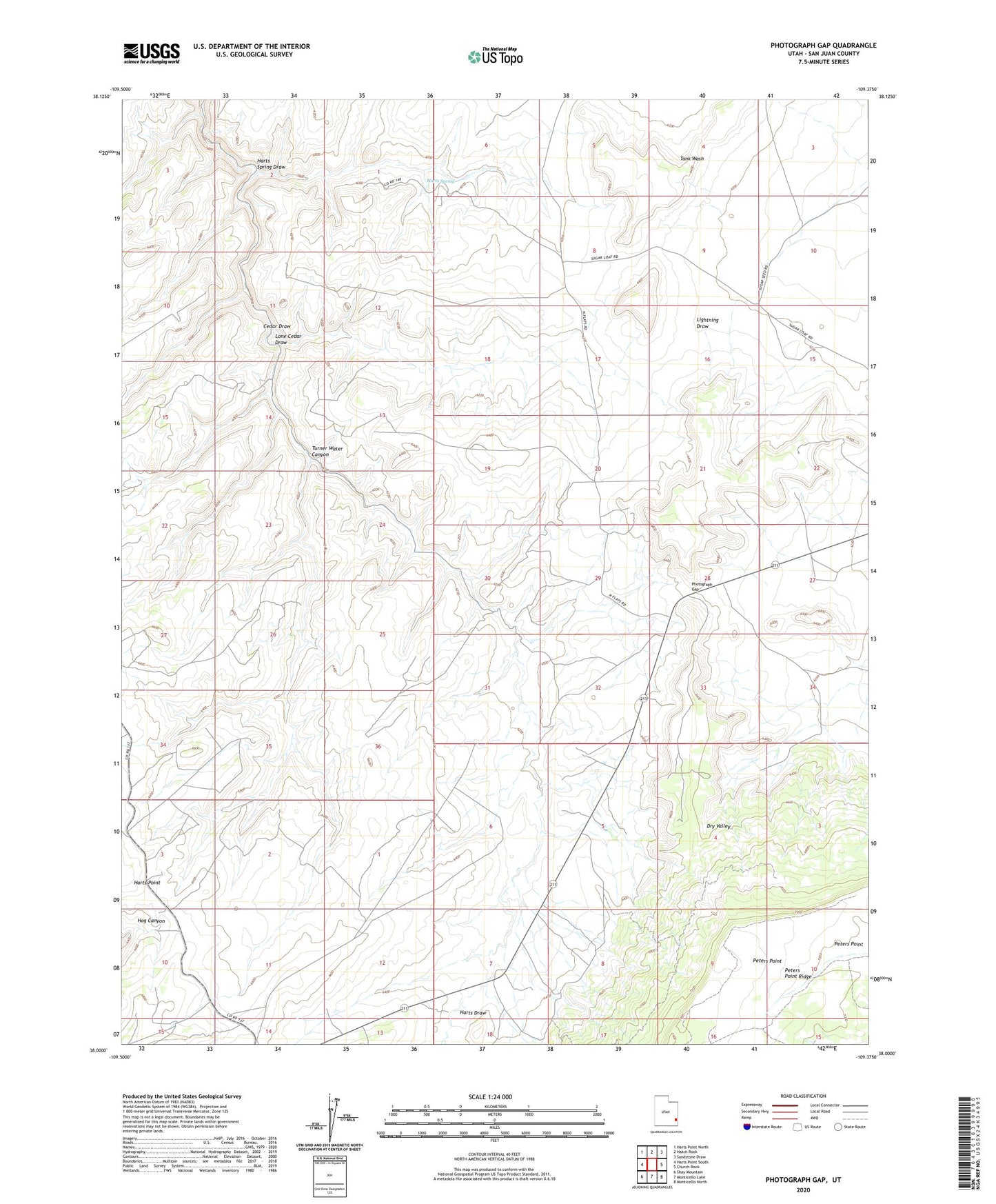 Photograph Gap Utah US Topo Map Image