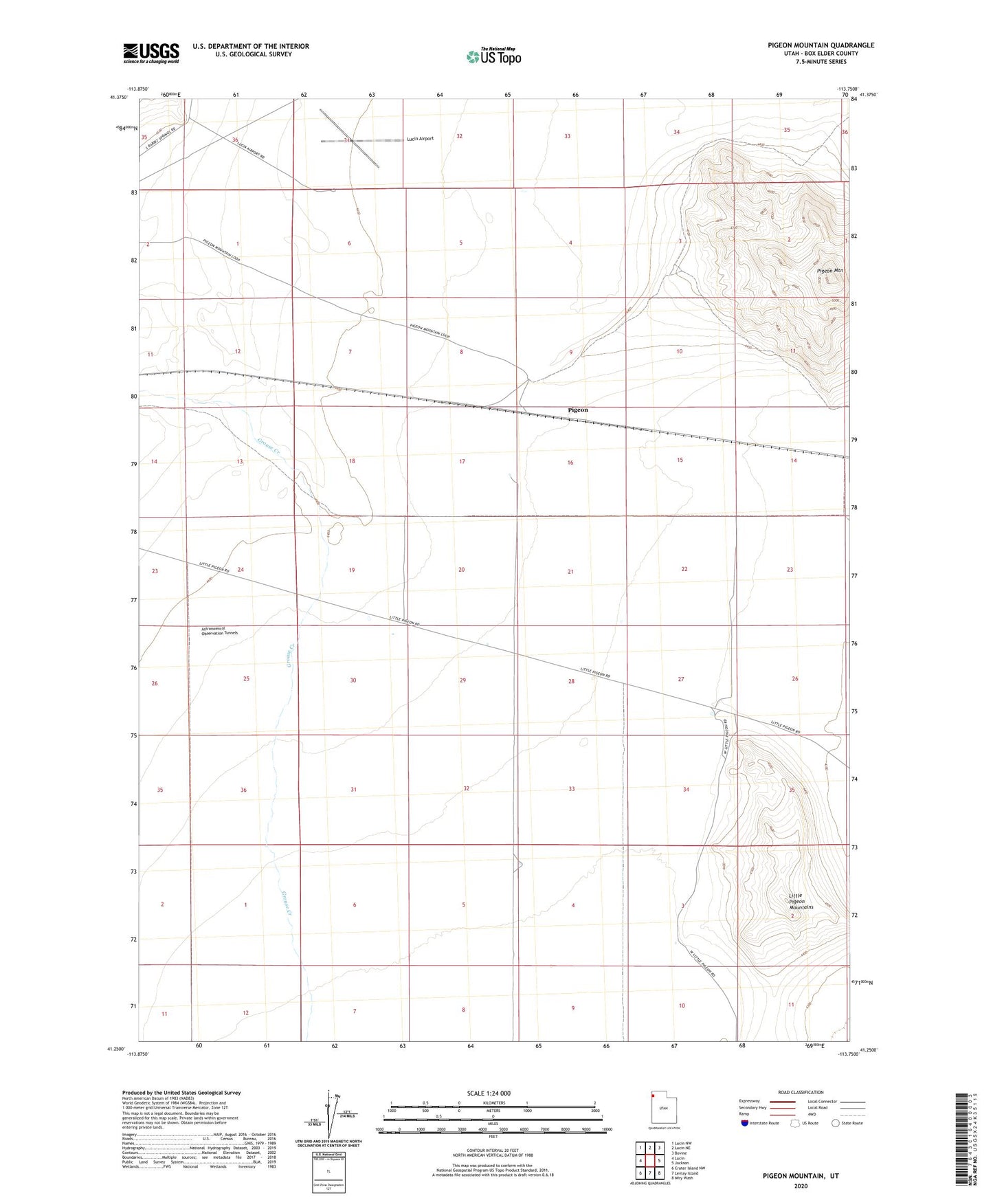 Pigeon Mountain Utah US Topo Map Image