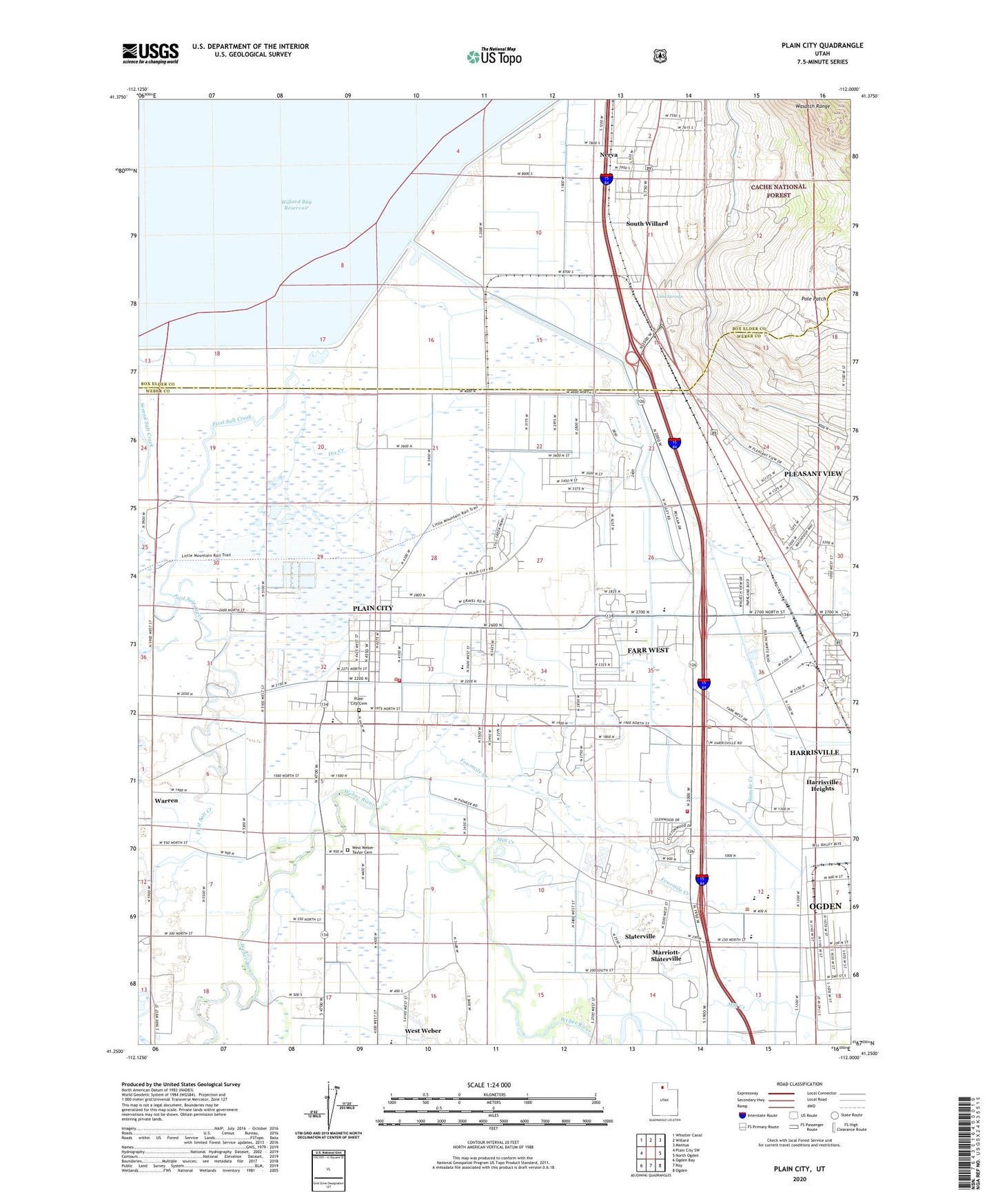 Plain City Utah US Topo Map Image