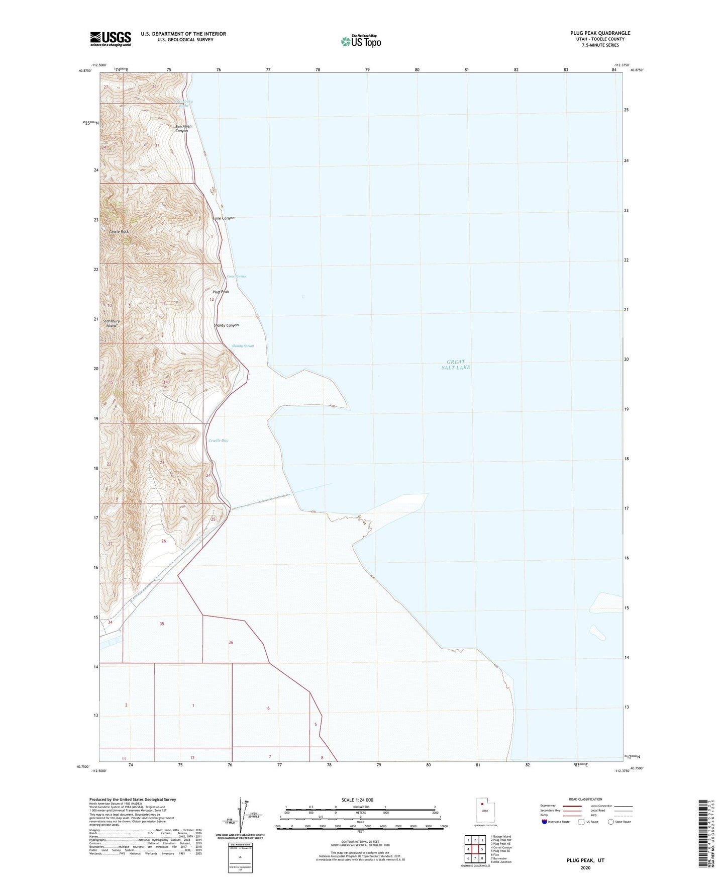 Plug Peak Utah US Topo Map Image